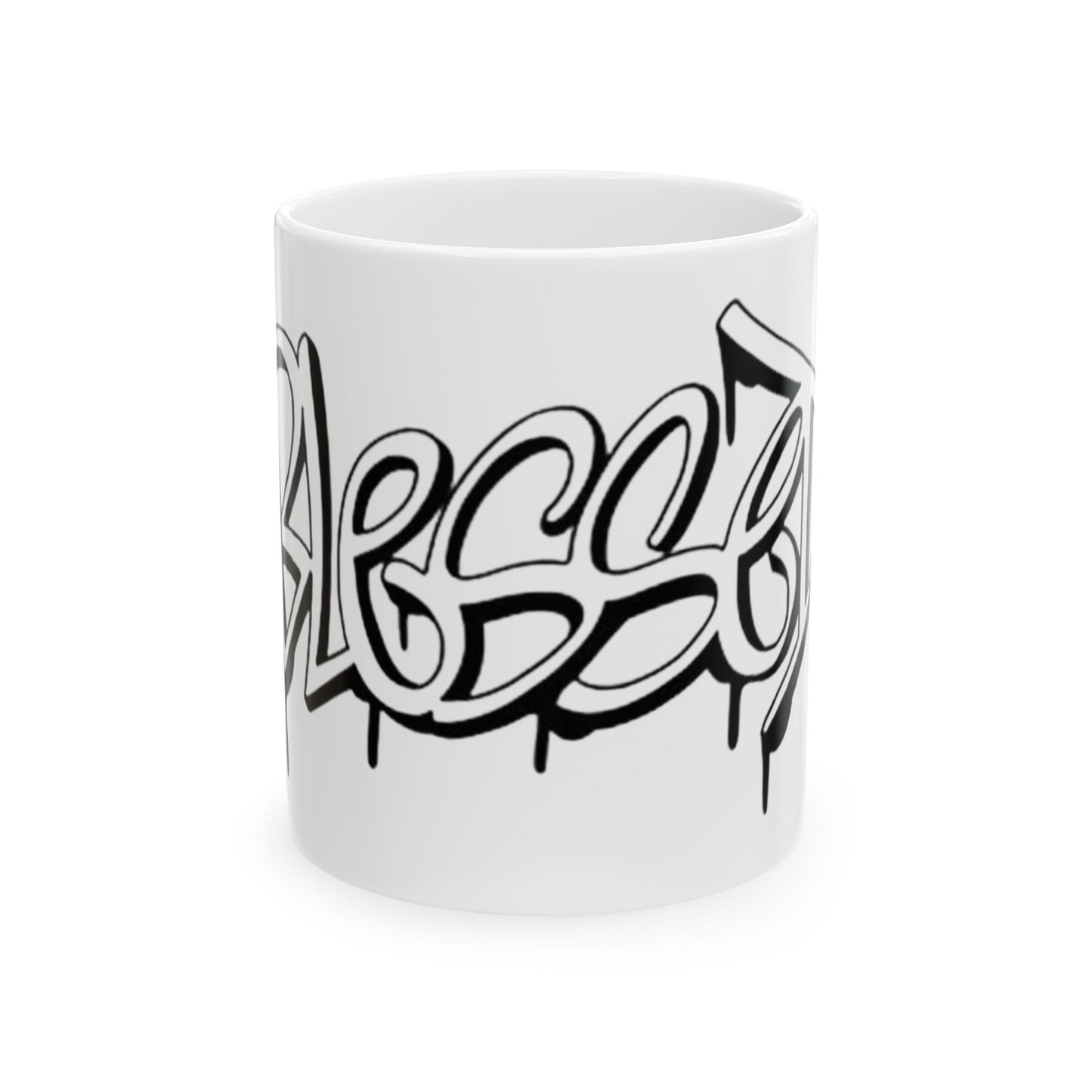 Blessed Graffiti Ceramic Mug - Perfect Gift for Coffee Lovers, Street Art Enthusiasts, Home Decor, Unique Gift Idea, Inspirational Mug