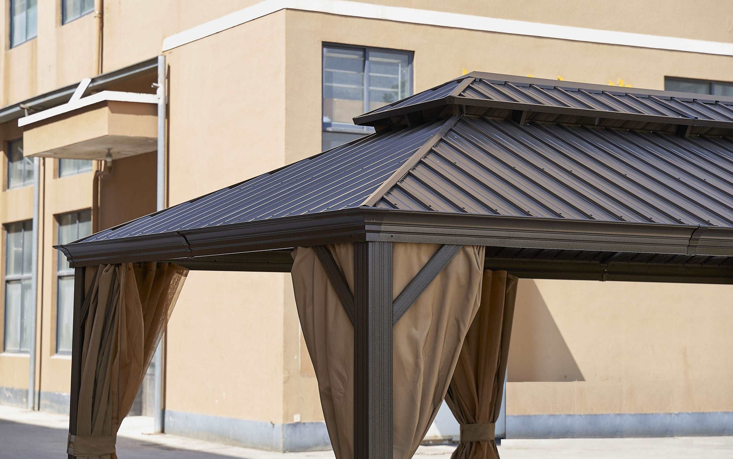 12*20FT patic gazebo,alu gazebo with steel canopy,Outdoor Permanent Hardtop Gazebo Canopy for Patio, Garden, Backyard