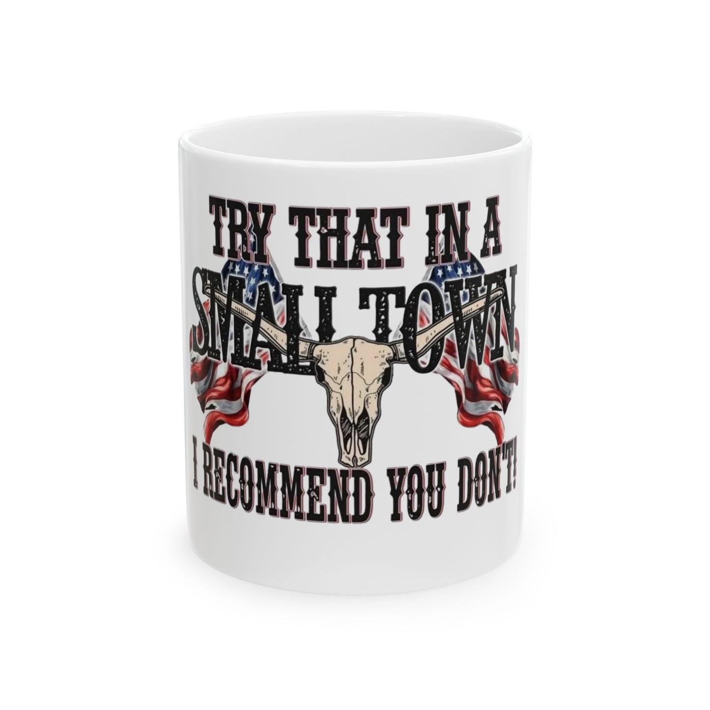Rustic Cow Skull Mug with Patriotic Vibes - Thoughtful Gift for Country Lovers, Great for 4th July, Birthdays, Everyday Use