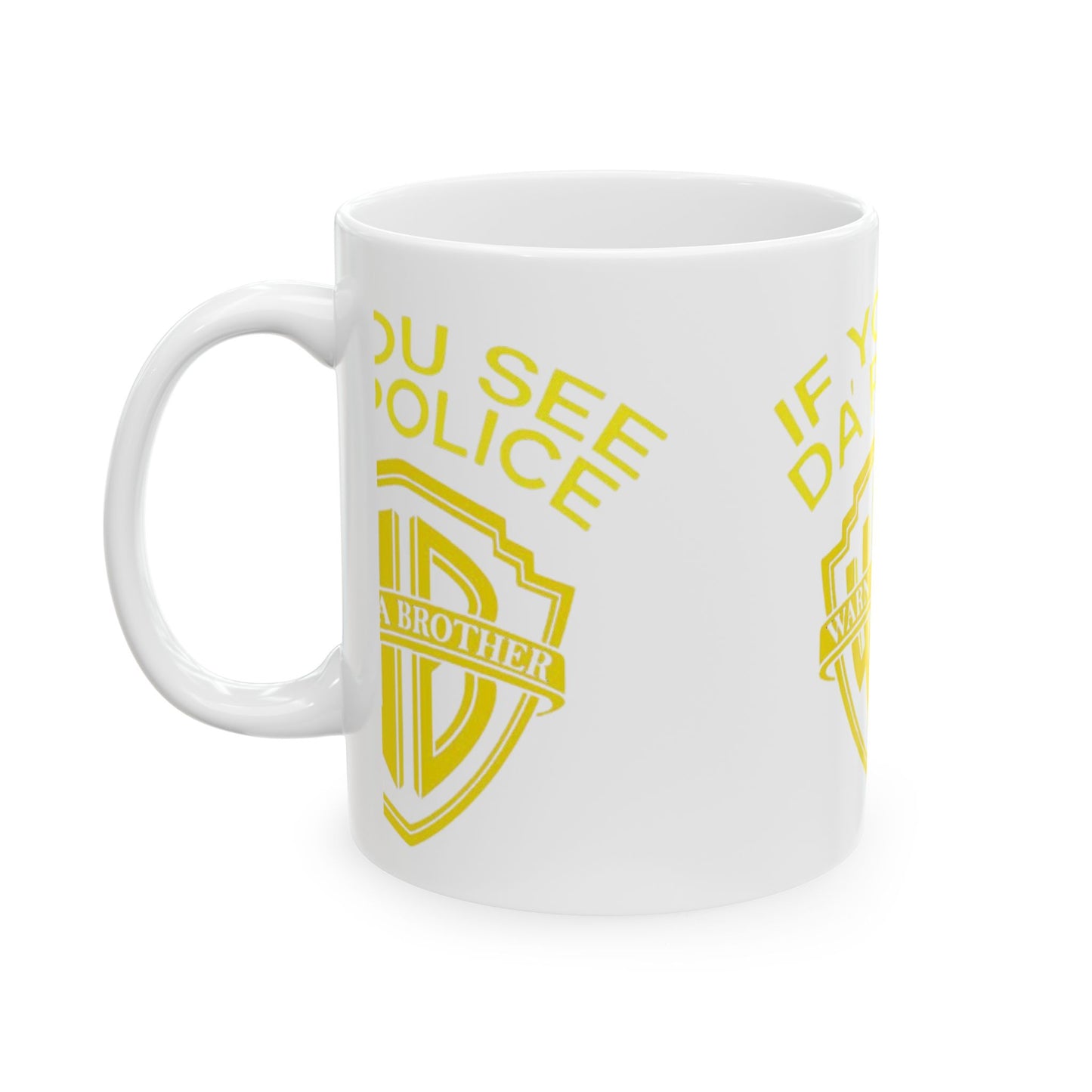 Fun Police Warning Ceramic Mug - Perfect Gift for Coffee Lovers, Humorous Drinkware, Unique Office Mug, Funny Gift for Friends