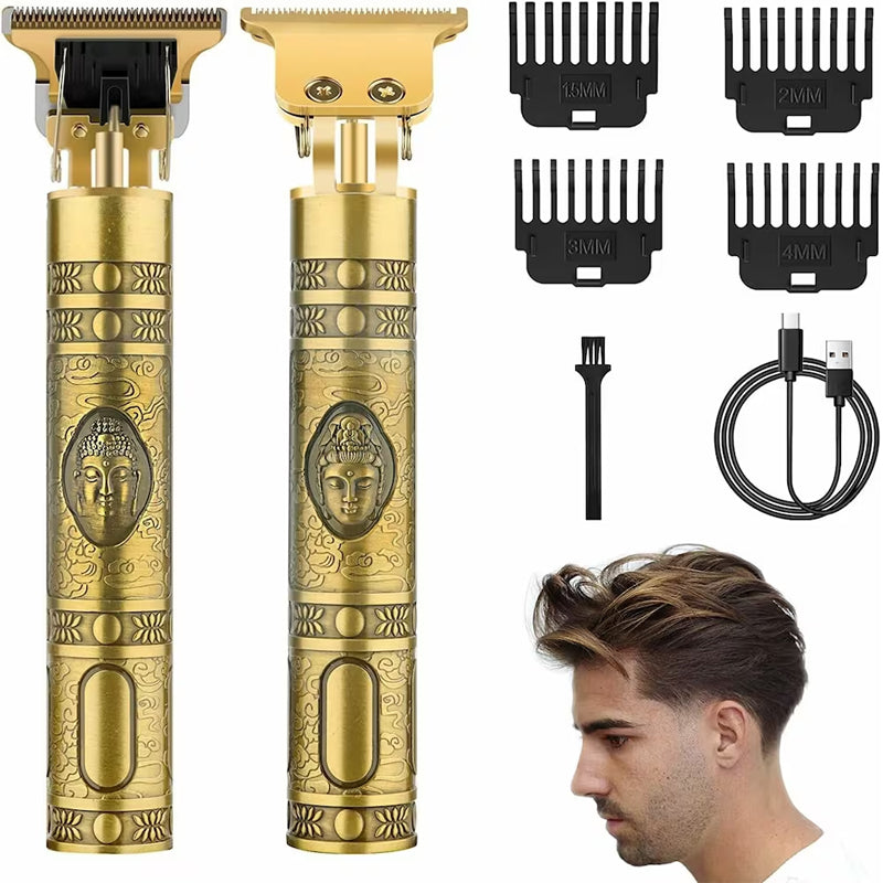 Vintage Men’s Hair Clipper with Interchangeable Guide Combs- USB Charging_2
