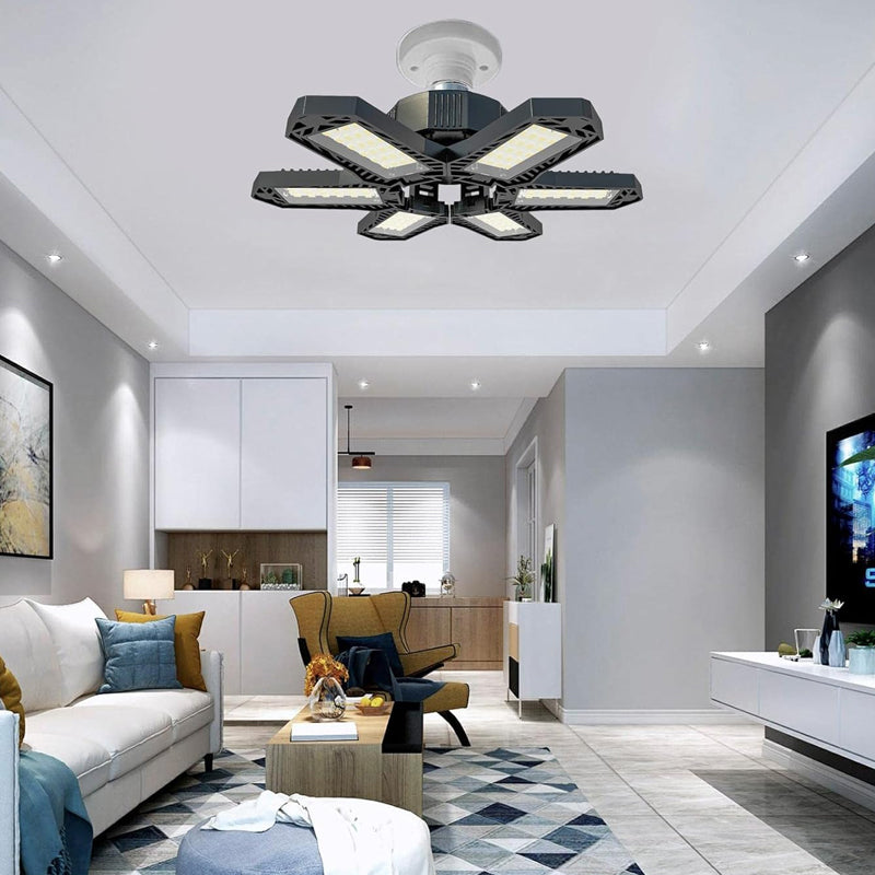 Pack of 2 185W Garage Light Deformable LED Lamp 6 Leaf Ceiling Light_12