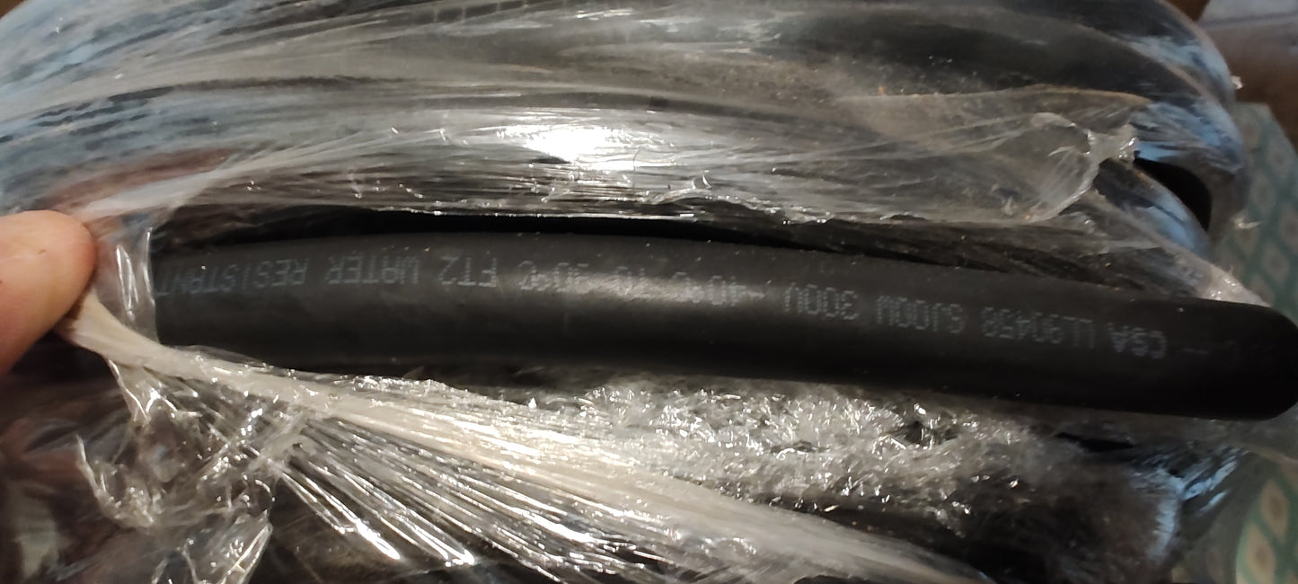 10 AWG SJOOW Portable Cord, 4 Conductor 300V Power Cable, EPDM Wires with CPE Outer Jacket - 250' Length