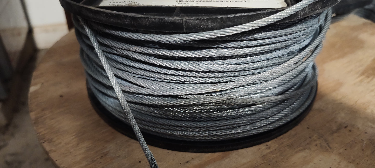 1/8" 7 x 7 Cable, Galvanized Wire, 500 Feet per Reel 7000427