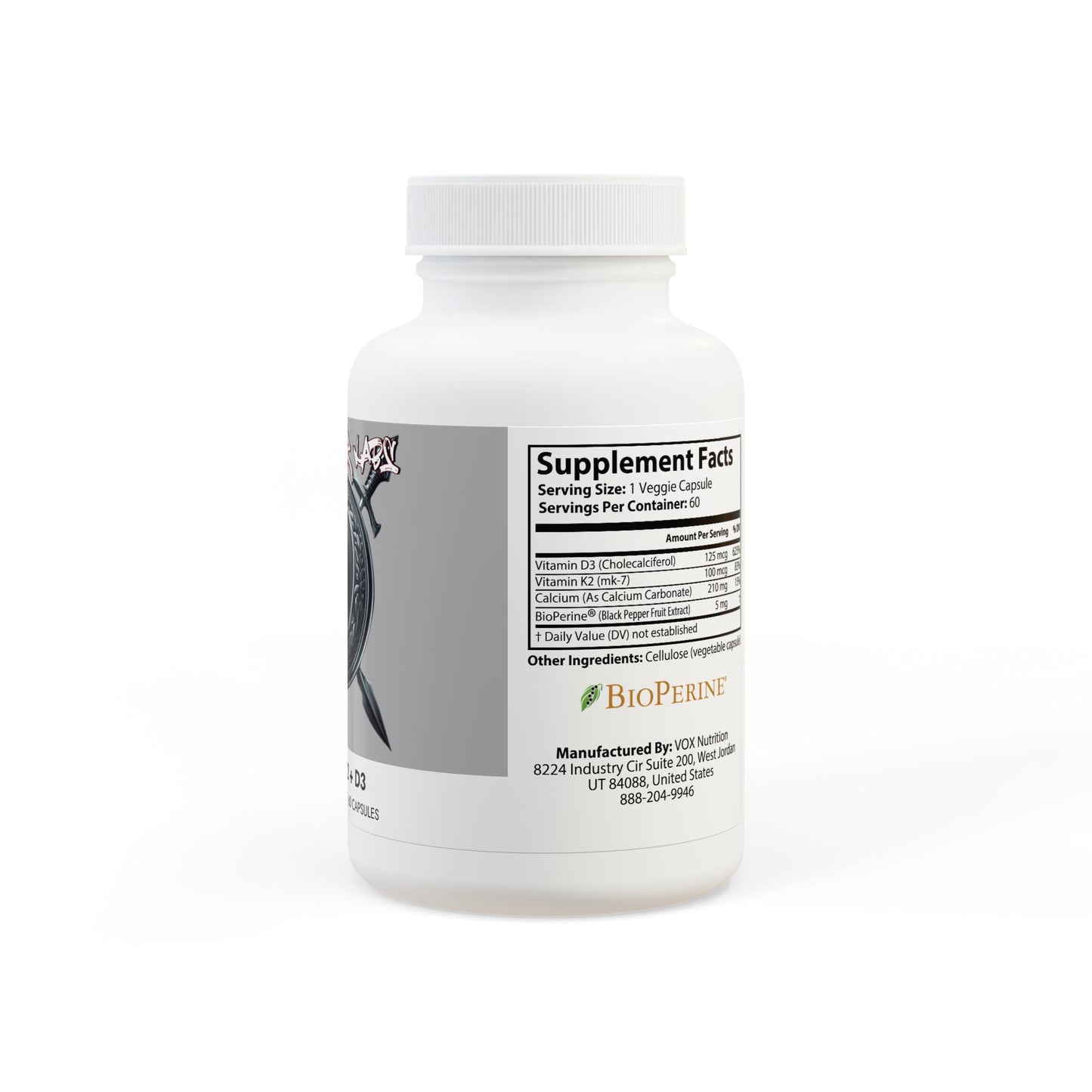 Vitamin K2 + D3 Supplement (60 Capsules)