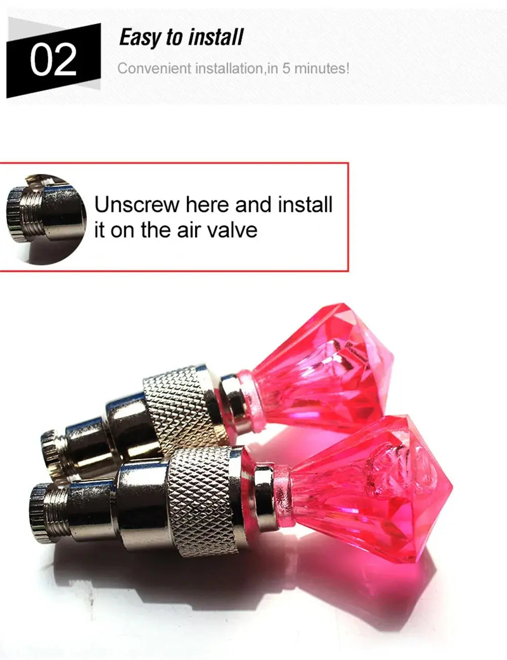 1pc Neon Bicycle Spoke Lights Bicycle Wheel Lights With Battery For Mountain Road Bike Motorcycle LED Tyre Tire Valve Caps Light