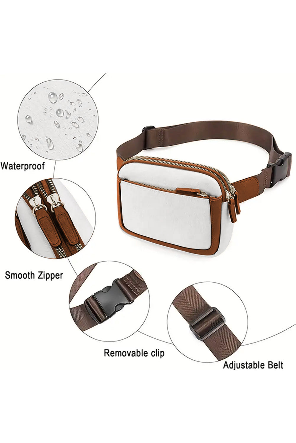 Look sexy with this White Adjustable Strap Mini PU Leather Crossbody Bag