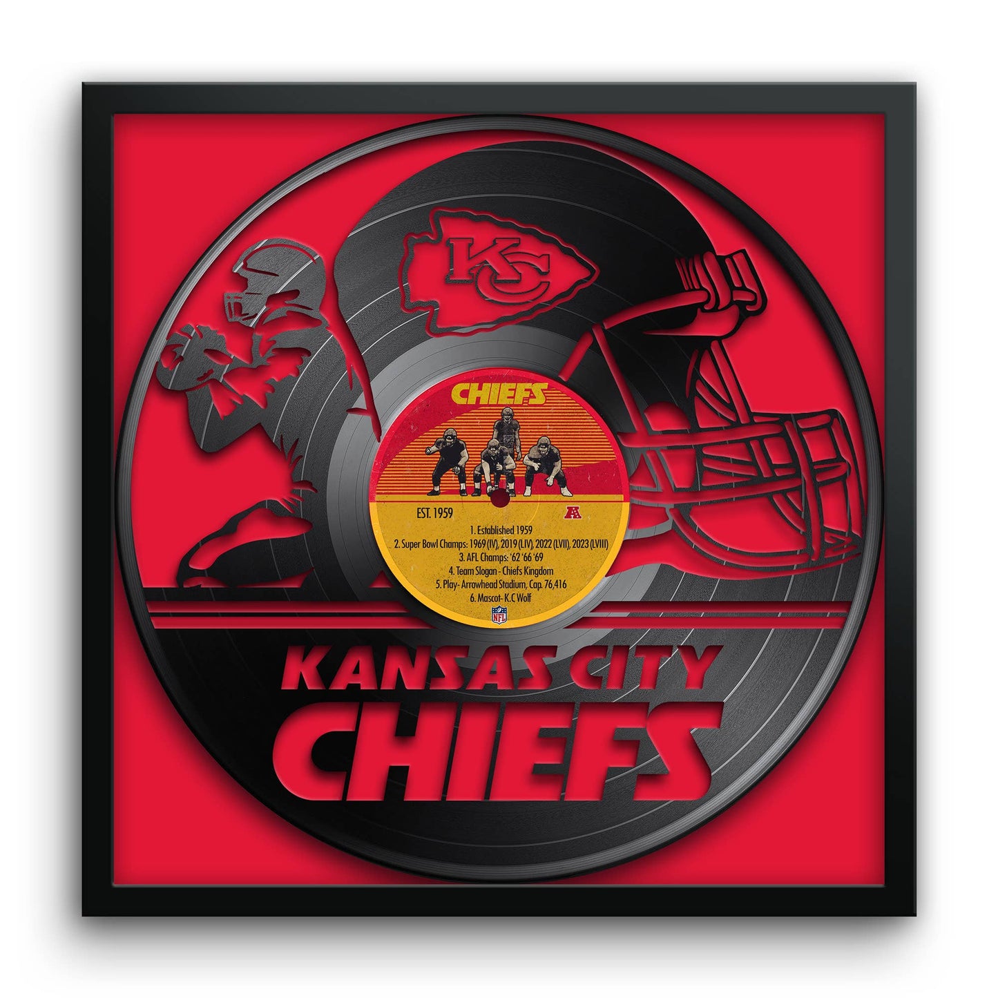 NFL Kansas City Chiefs Framed Art Vinyl art Print