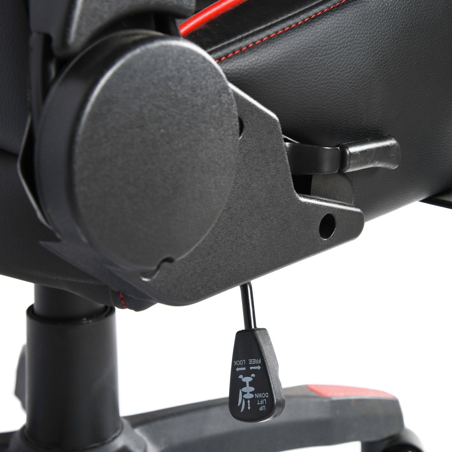Gaming Chair Racing Office Ergonomic Computer PC Adjustable Swivel Chair with Fully Reclining Back in Red LeatherSoft