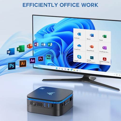 KAMRUI Mini PC Windows 11, AK1 PRO 12GB RAM 256GB SSD Mini Desktop Computer, Celeron N5105 CPU, 4 Core Micro PC Computer, Desktop PC 4K, Support 2.5’’ SSD, 2.4G/ 5.0G WiFi, Gigabit Ethernet, HTPC