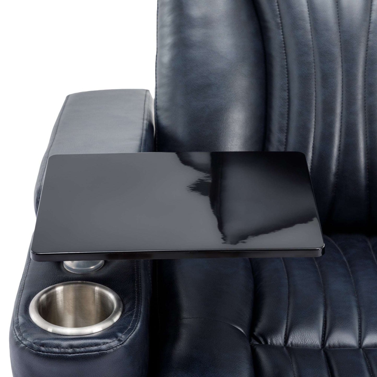 270° Power Swivel Recliner,Home Theater Seating With Hidden Arm Storage and LED Light Strip,Cup Holder,360° Swivel Tray Table,and Cell Phone Holder,Soft Living Room Chair,Blue
