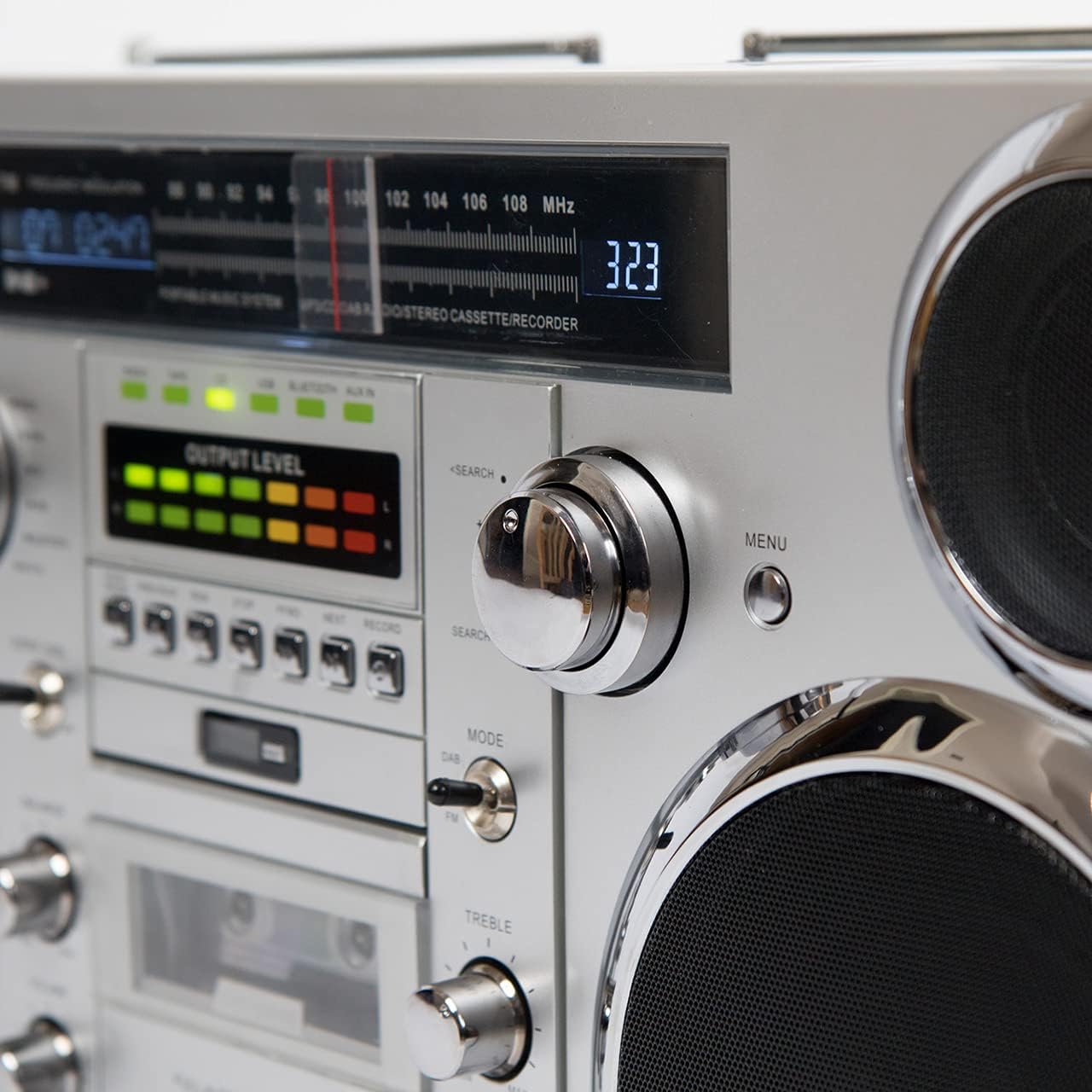 GPO Brooklyn 1980S-Style Portable Boombox - CD Player, Cassette Player, FM Radio, USB, Wireless Bluetooth Speaker