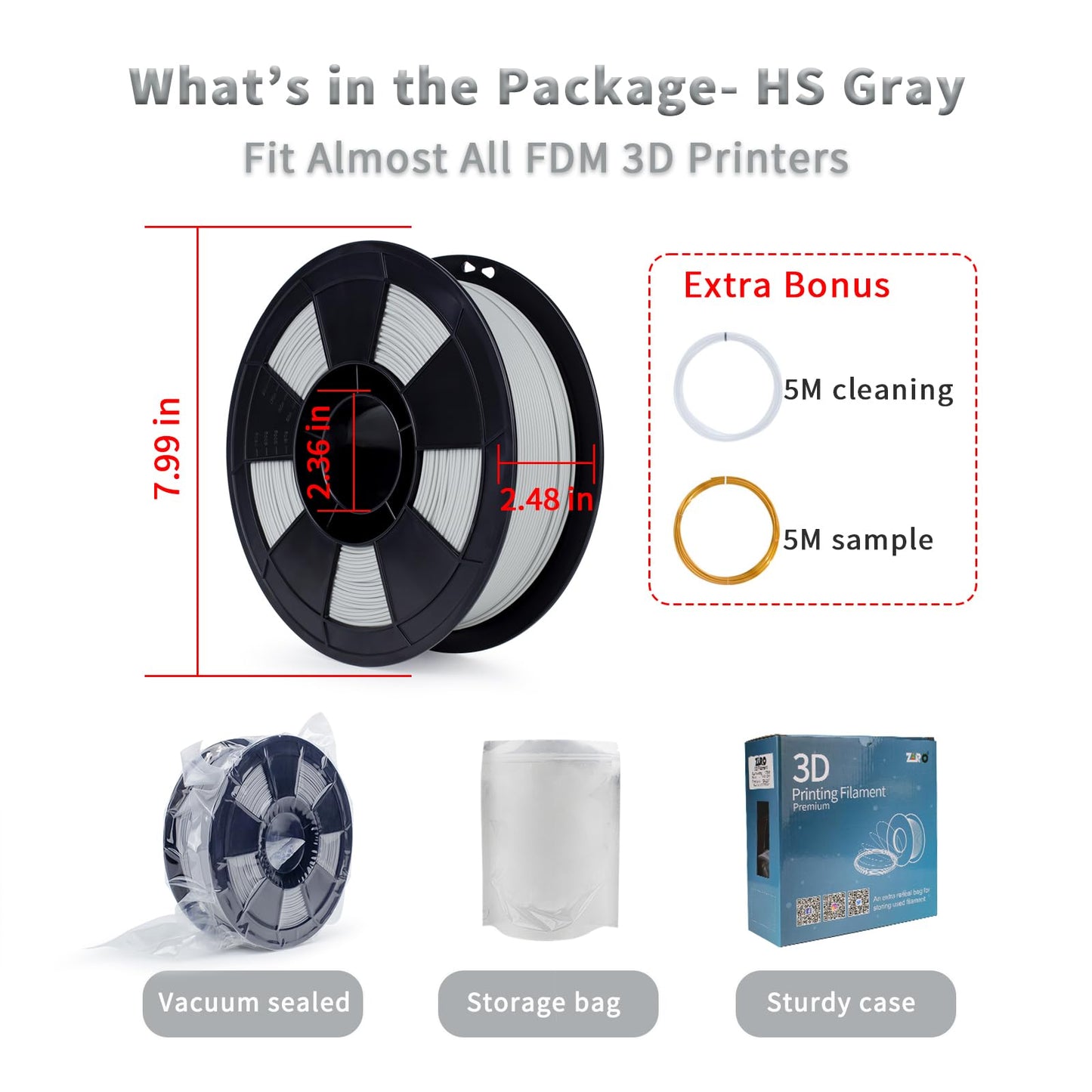 ZIRO High Speed Filament 1.75mm, Up to 600mm/s, HS-PLA Filament 1.75, Fast Printing Speedy PLA Filament, Dimensional Accuracy +/-0.03mm, Fit Most FDM 3D Printers, 3D Printing Rapid Spool, 1KG, Magenta