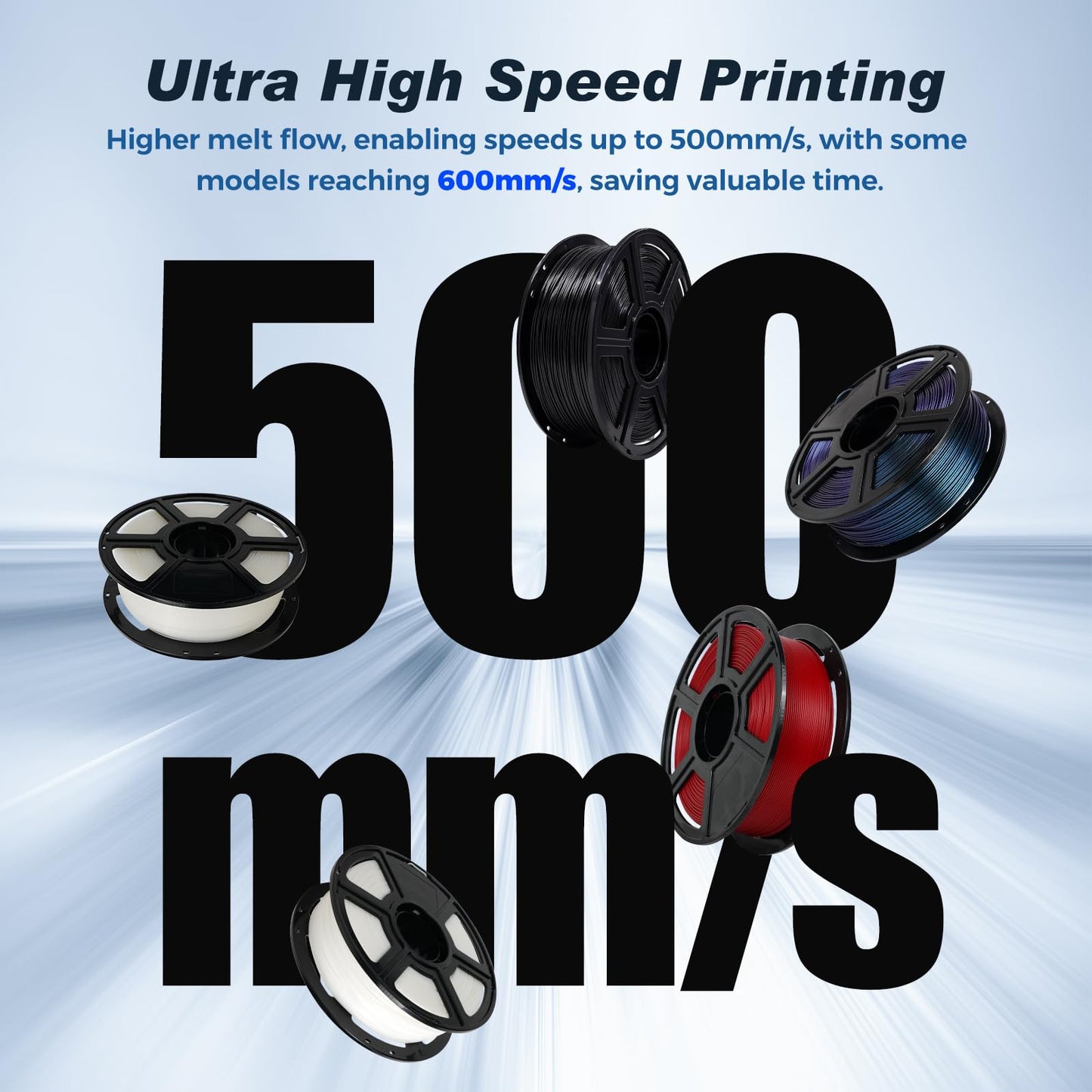 FLASHFORGE Rapid PLA Filament 1.75mm Ruby Red, 500mm/s High Speed Printing, 3D Printer Filament 1kg Spool, Dimensional Accuracy +/- 0.02mm, Enjoy Exceptional Print Quality