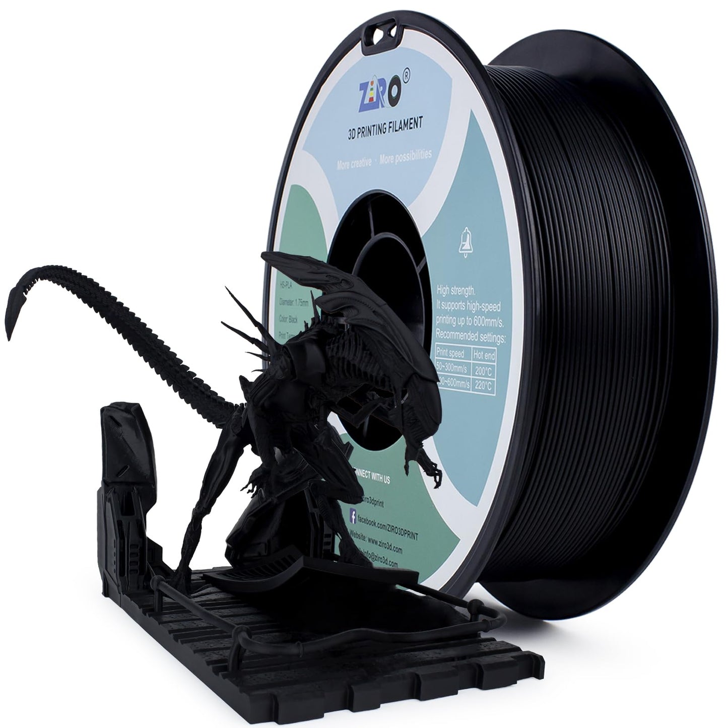 ZIRO High Speed Filament 1.75mm, Up to 600mm/s, HS-PLA Filament 1.75, Fast Printing Speedy PLA Filament, Dimensional Accuracy +/-0.03mm, Fit Most FDM 3D Printers, 3D Printing Rapid Spool, 1KG, Magenta