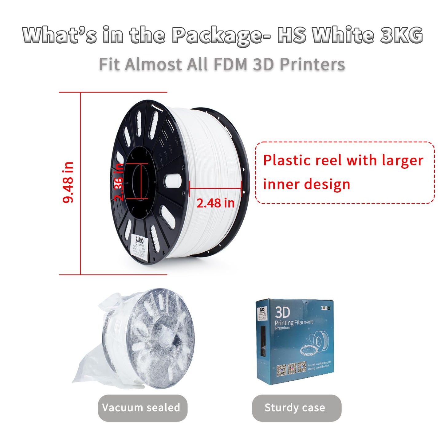 ZIRO High Speed Filament 1.75mm, Up to 600mm/s, HS-PLA Filament 1.75, Fast Printing Speedy PLA Filament, Dimensional Accuracy +/-0.03mm, Fit Most FDM 3D Printers, 3D Printing Rapid Spool, 1KG, Magenta