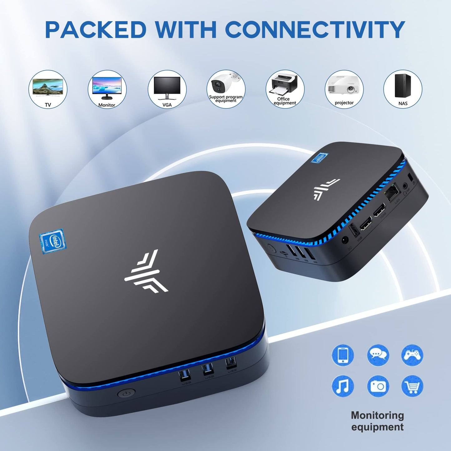 KAMRUI Mini PC Windows 11, AK1 PRO 12GB RAM 256GB SSD Mini Desktop Computer, Celeron N5105 CPU, 4 Core Micro PC Computer, Desktop PC 4K, Support 2.5’’ SSD, 2.4G/ 5.0G WiFi, Gigabit Ethernet, HTPC