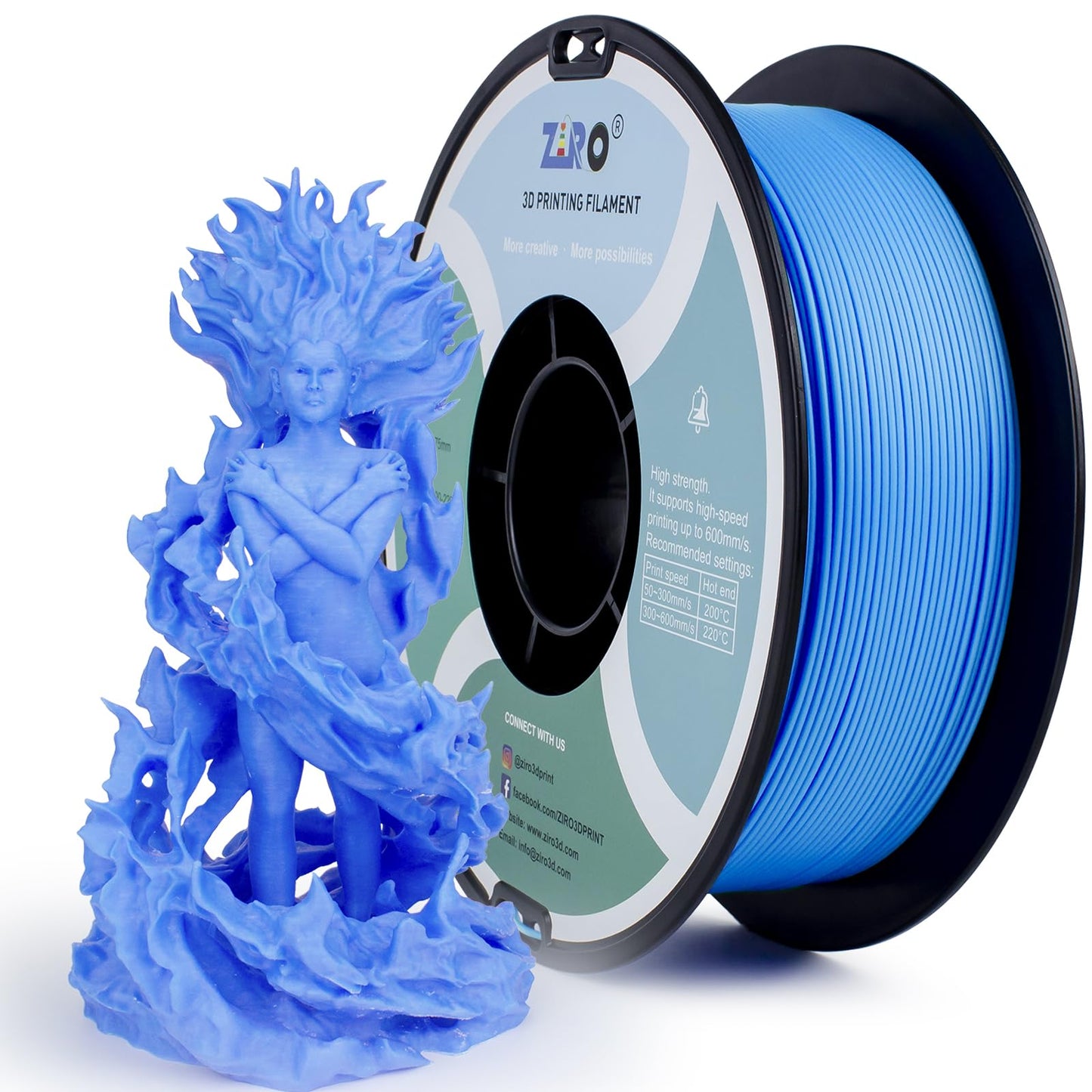 ZIRO High Speed Filament 1.75mm, Up to 600mm/s, HS-PLA Filament 1.75, Fast Printing Speedy PLA Filament, Dimensional Accuracy +/-0.03mm, Fit Most FDM 3D Printers, 3D Printing Rapid Spool, 1KG, Magenta