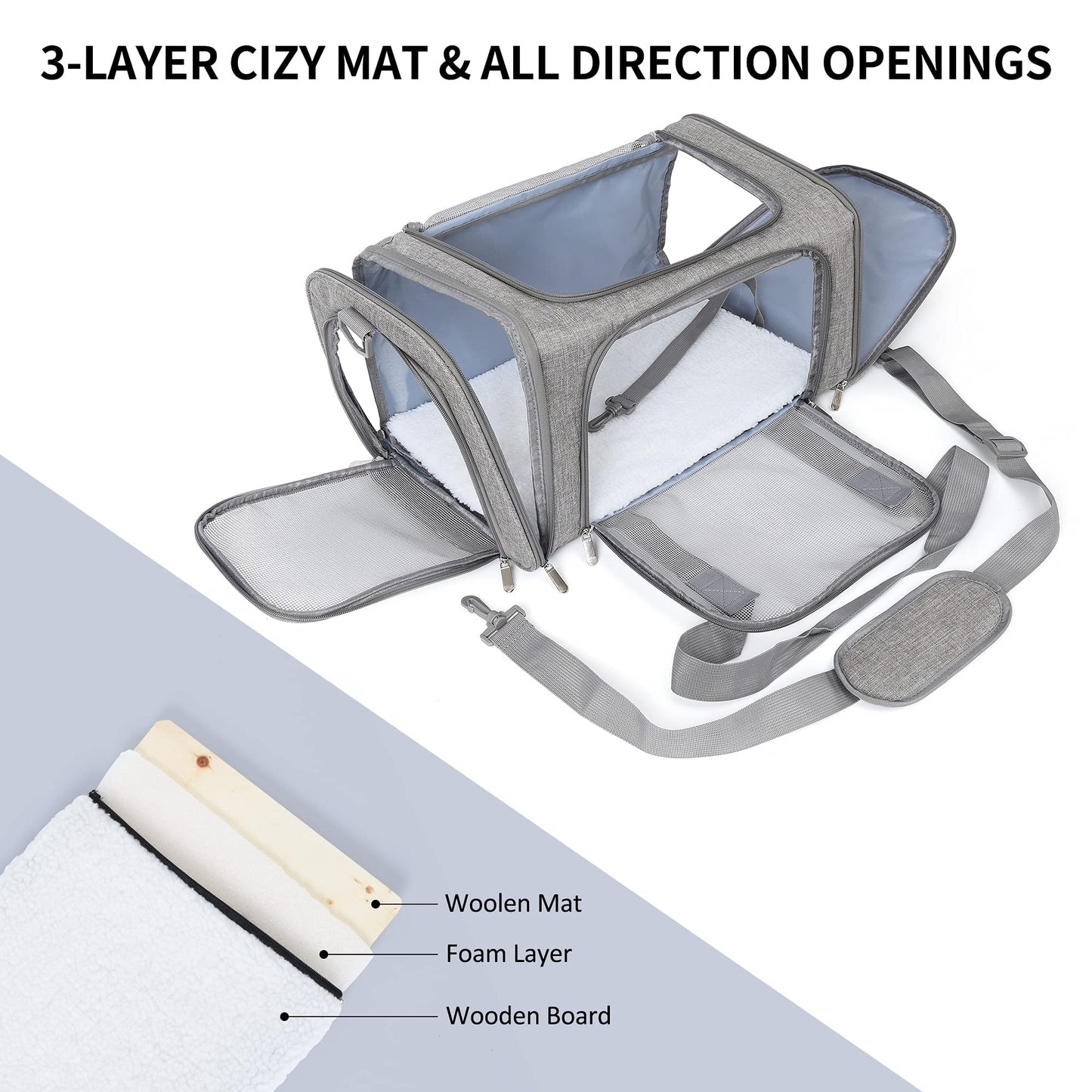Mile High Life | Outdoor Travel Pet Carrier | Kitty Puppy Cat Carriers | Collapsible Dog Carrier for Small Medium Dogs | Cat Crates w Breathable Mesh with Soft-Sided