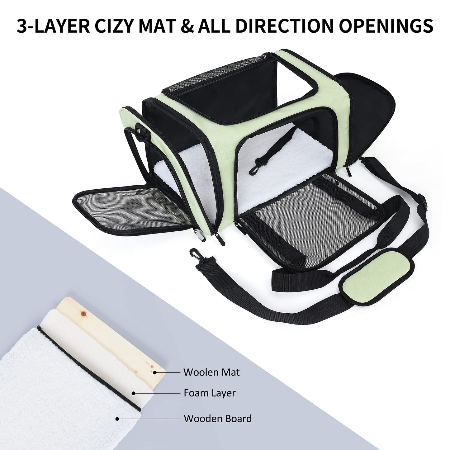 Mile High Life | Outdoor Travel Pet Carrier | Kitty Puppy Cat Carriers | Collapsible Dog Carrier for Small Medium Dogs | Cat Crates w Breathable Mesh with Soft-Sided