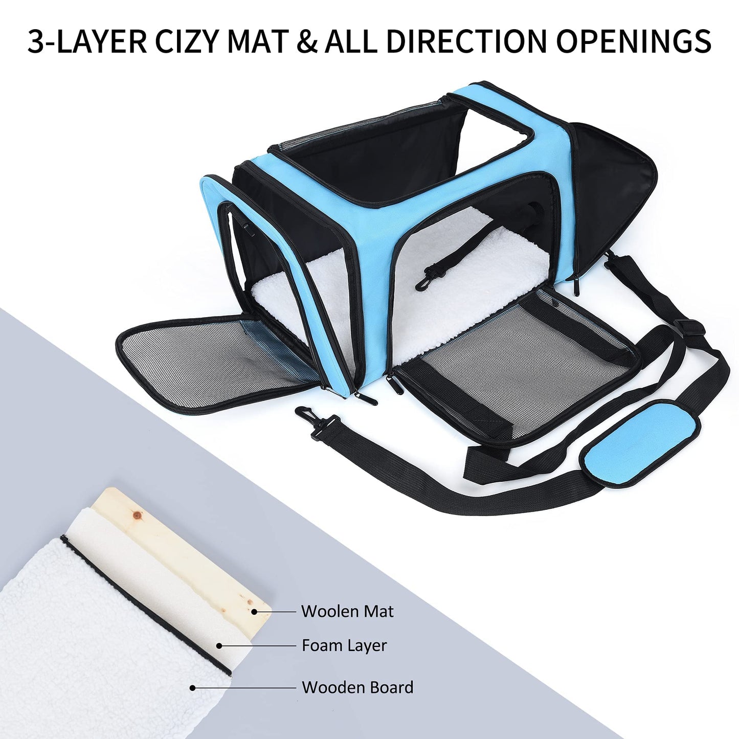 Mile High Life | Outdoor Travel Pet Carrier | Kitty Puppy Cat Carriers | Collapsible Dog Carrier for Small Medium Dogs | Cat Crates w Breathable Mesh with Soft-Sided