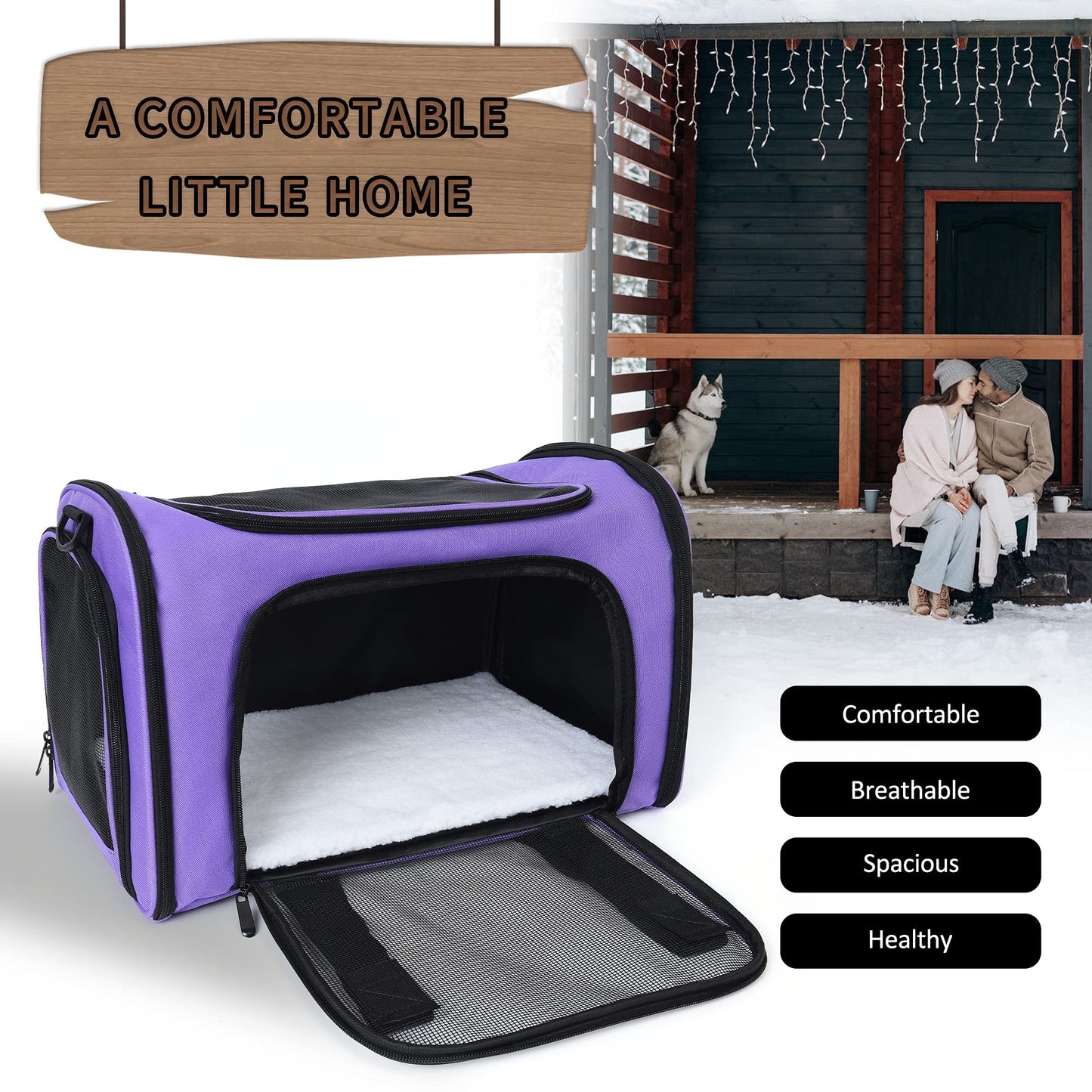 Mile High Life | Outdoor Travel Pet Carrier | Kitty Puppy Cat Carriers | Collapsible Dog Carrier for Small Medium Dogs | Cat Crates w Breathable Mesh with Soft-Sided