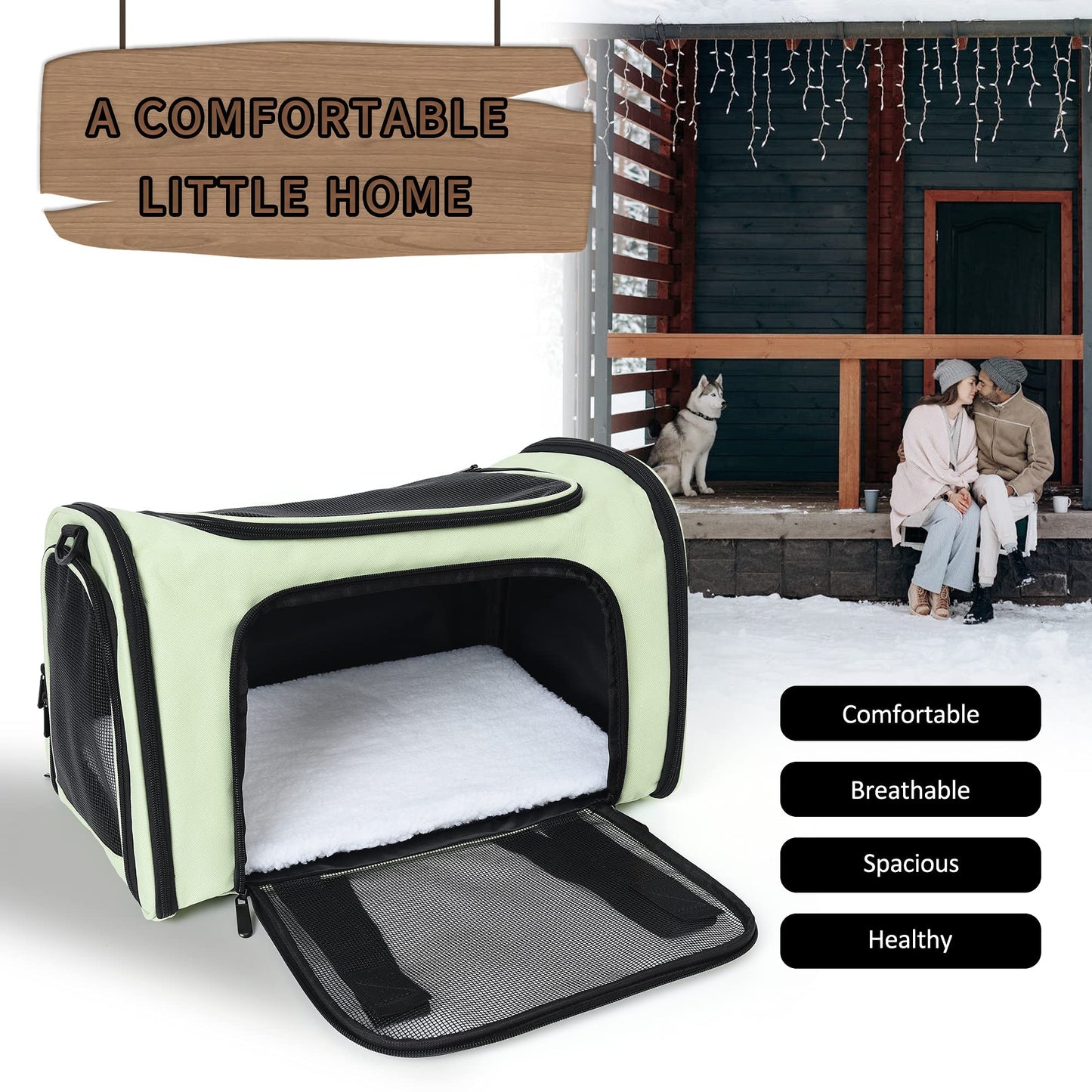 Mile High Life | Outdoor Travel Pet Carrier | Kitty Puppy Cat Carriers | Collapsible Dog Carrier for Small Medium Dogs | Cat Crates w Breathable Mesh with Soft-Sided