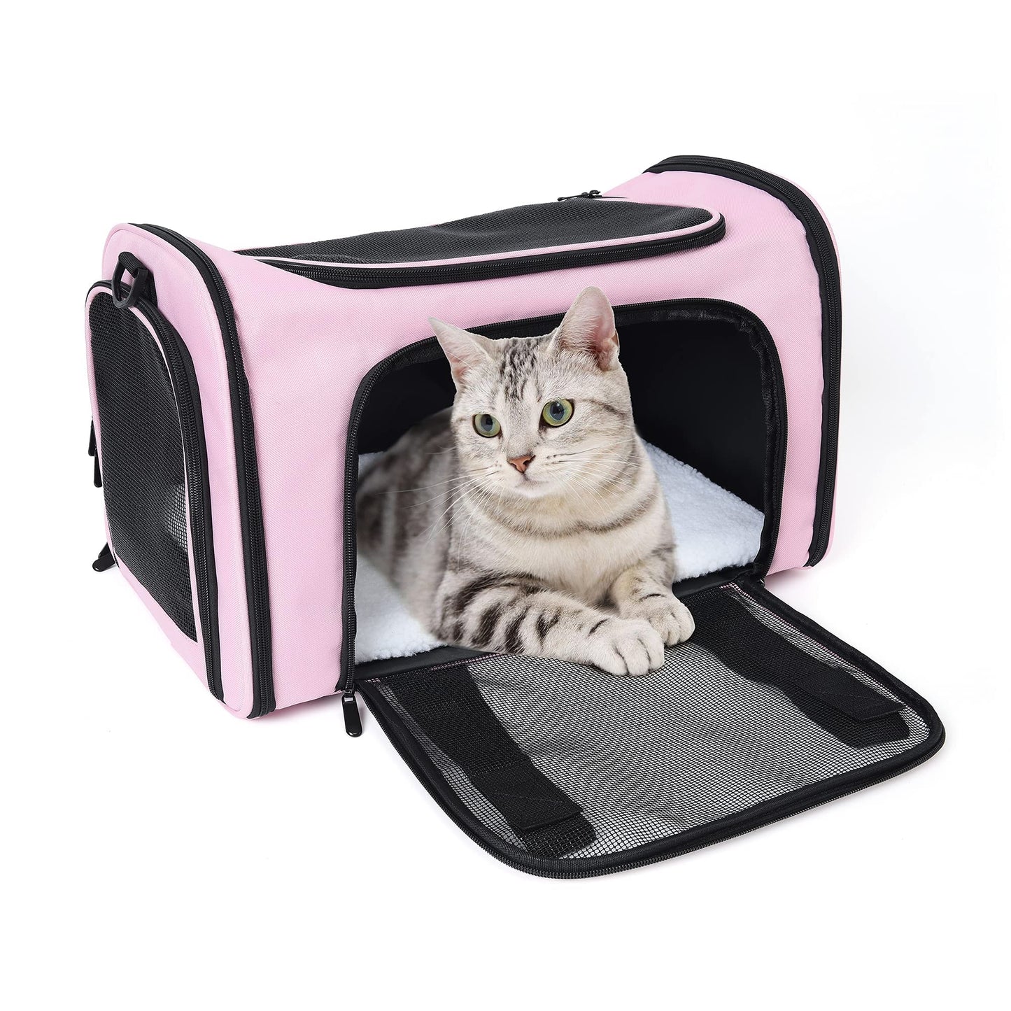 Mile High Life | Outdoor Travel Pet Carrier | Kitty Puppy Cat Carriers | Collapsible Dog Carrier for Small Medium Dogs | Cat Crates w Breathable Mesh with Soft-Sided