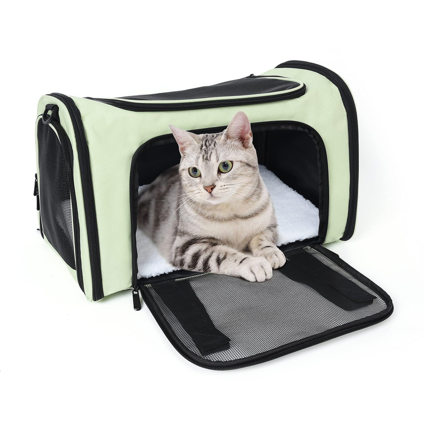 Mile High Life | Outdoor Travel Pet Carrier | Kitty Puppy Cat Carriers | Collapsible Dog Carrier for Small Medium Dogs | Cat Crates w Breathable Mesh with Soft-Sided