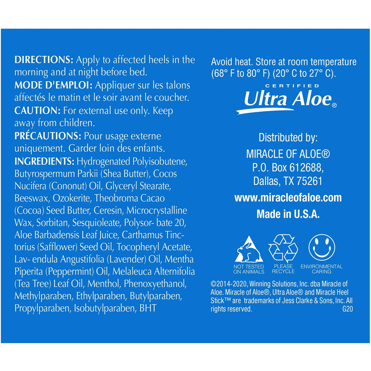 Miracle Heel Stick 2.5 oz stick and Miracle Foot Repair 1 oz. tube | Made with Pure UltraAloe Gel | Keeps Feet and Heels Looking and Feeling Their Very Best