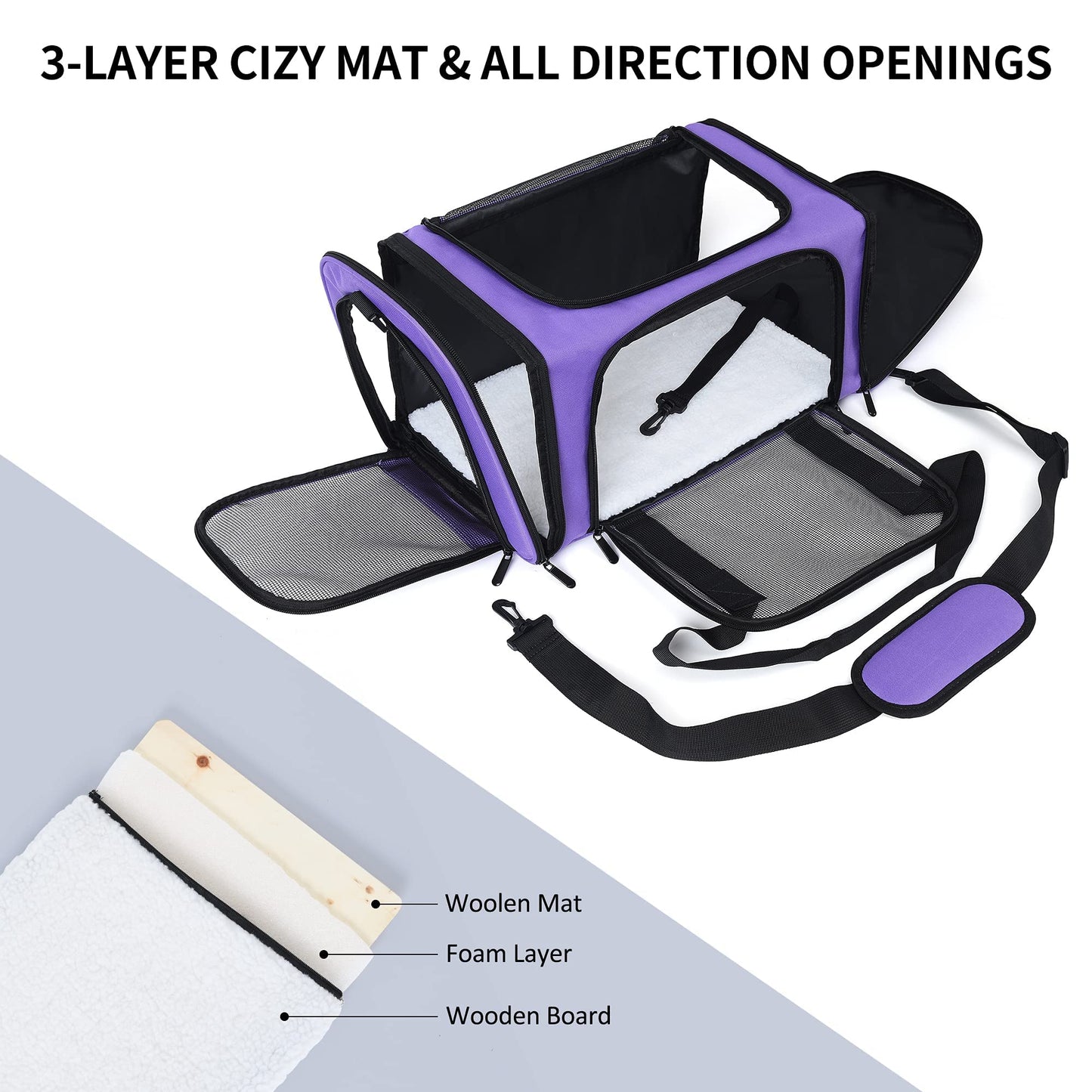 Mile High Life | Outdoor Travel Pet Carrier | Kitty Puppy Cat Carriers | Collapsible Dog Carrier for Small Medium Dogs | Cat Crates w Breathable Mesh with Soft-Sided