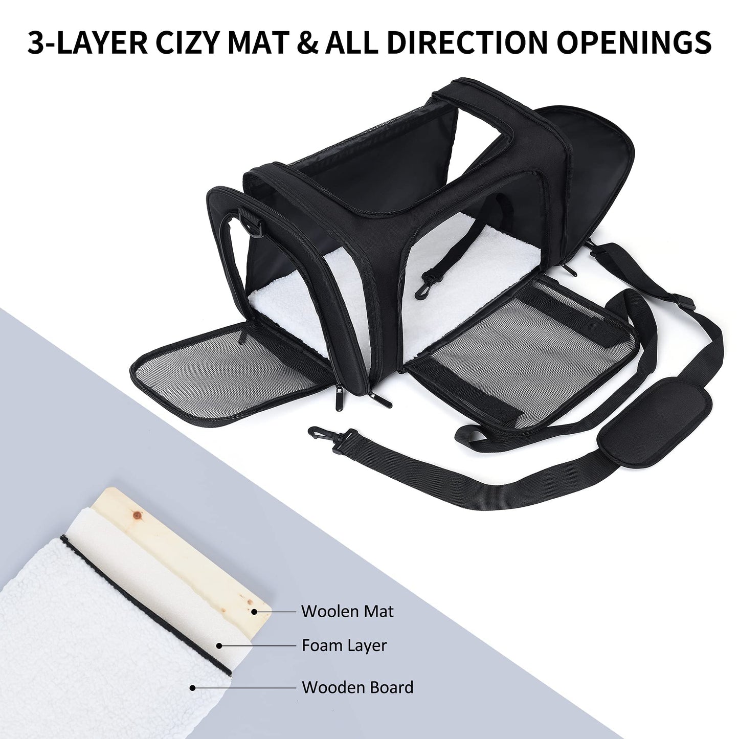 Mile High Life | Outdoor Travel Pet Carrier | Kitty Puppy Cat Carriers | Collapsible Dog Carrier for Small Medium Dogs | Cat Crates w Breathable Mesh with Soft-Sided