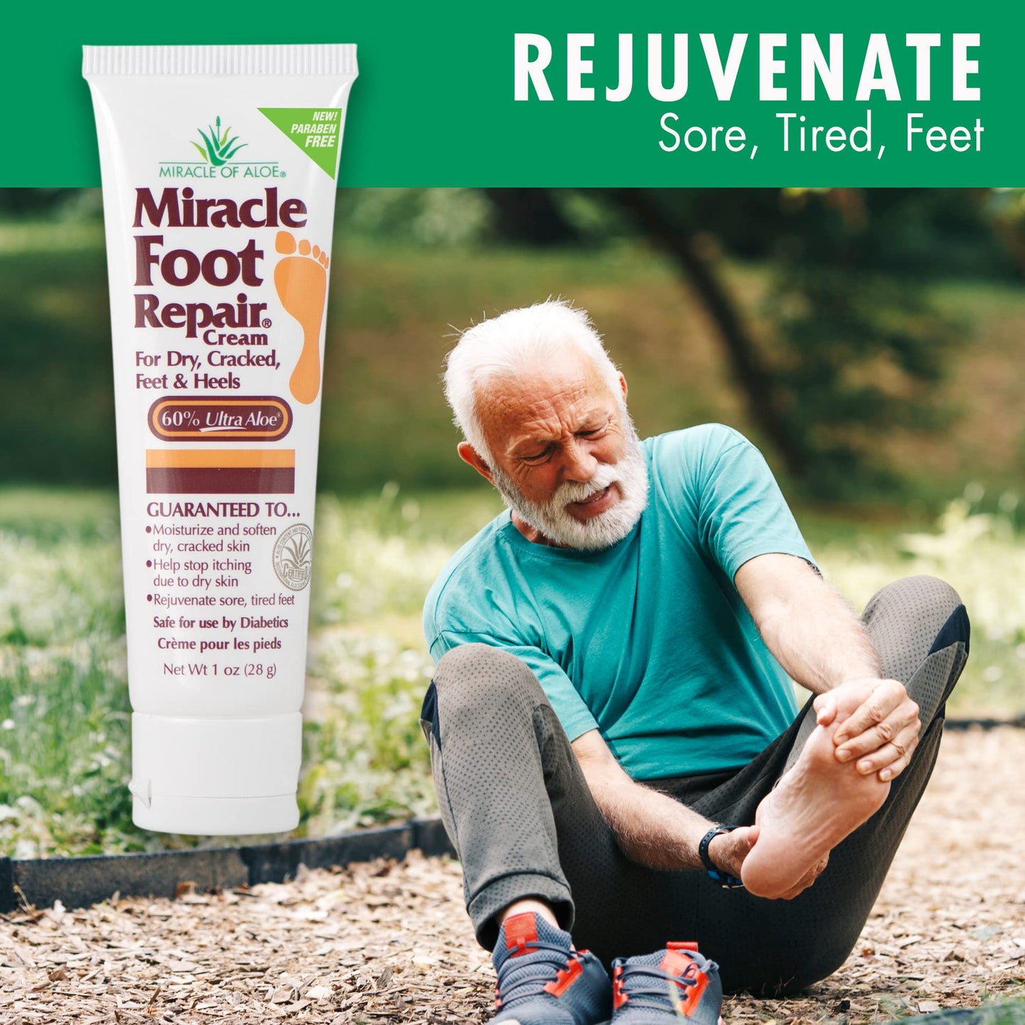 Miracle Heel Stick 2.5 oz stick and Miracle Foot Repair 1 oz. tube | Made with Pure UltraAloe Gel | Keeps Feet and Heels Looking and Feeling Their Very Best