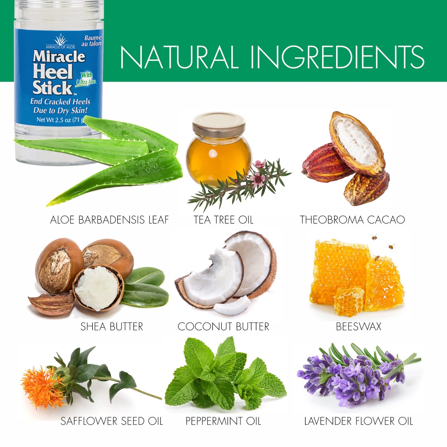 Miracle Heel Stick 2.5 oz stick and Miracle Foot Repair 1 oz. tube | Made with Pure UltraAloe Gel | Keeps Feet and Heels Looking and Feeling Their Very Best