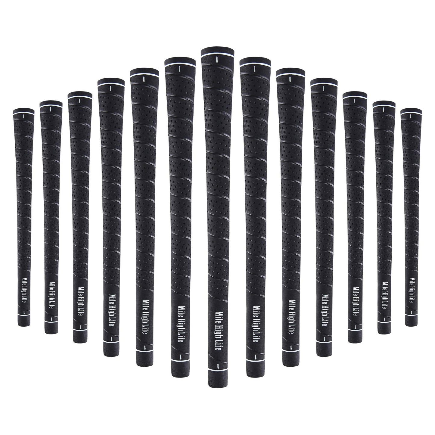 Mile High Life Golf Grips | Standard Golf Club Grips | 3 Pack or 13 Pack Golf Grips Bundle | Entry Level Rubber Golf Grip for Men, Women, Juniors