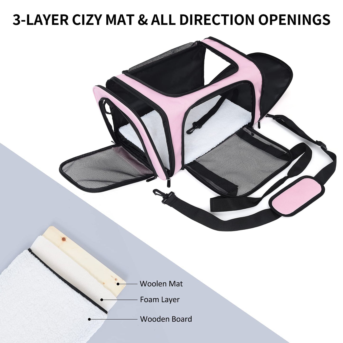 Mile High Life | Outdoor Travel Pet Carrier | Kitty Puppy Cat Carriers | Collapsible Dog Carrier for Small Medium Dogs | Cat Crates w Breathable Mesh with Soft-Sided