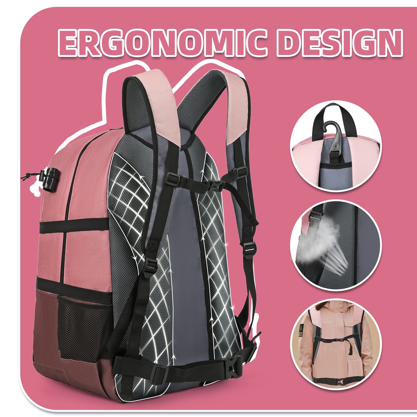 BOULDER BEE | Lacrosse Backpack | Lacrosse Bags with Stick Holders | Field Hockey Bag | Lacrosse Gift for Women