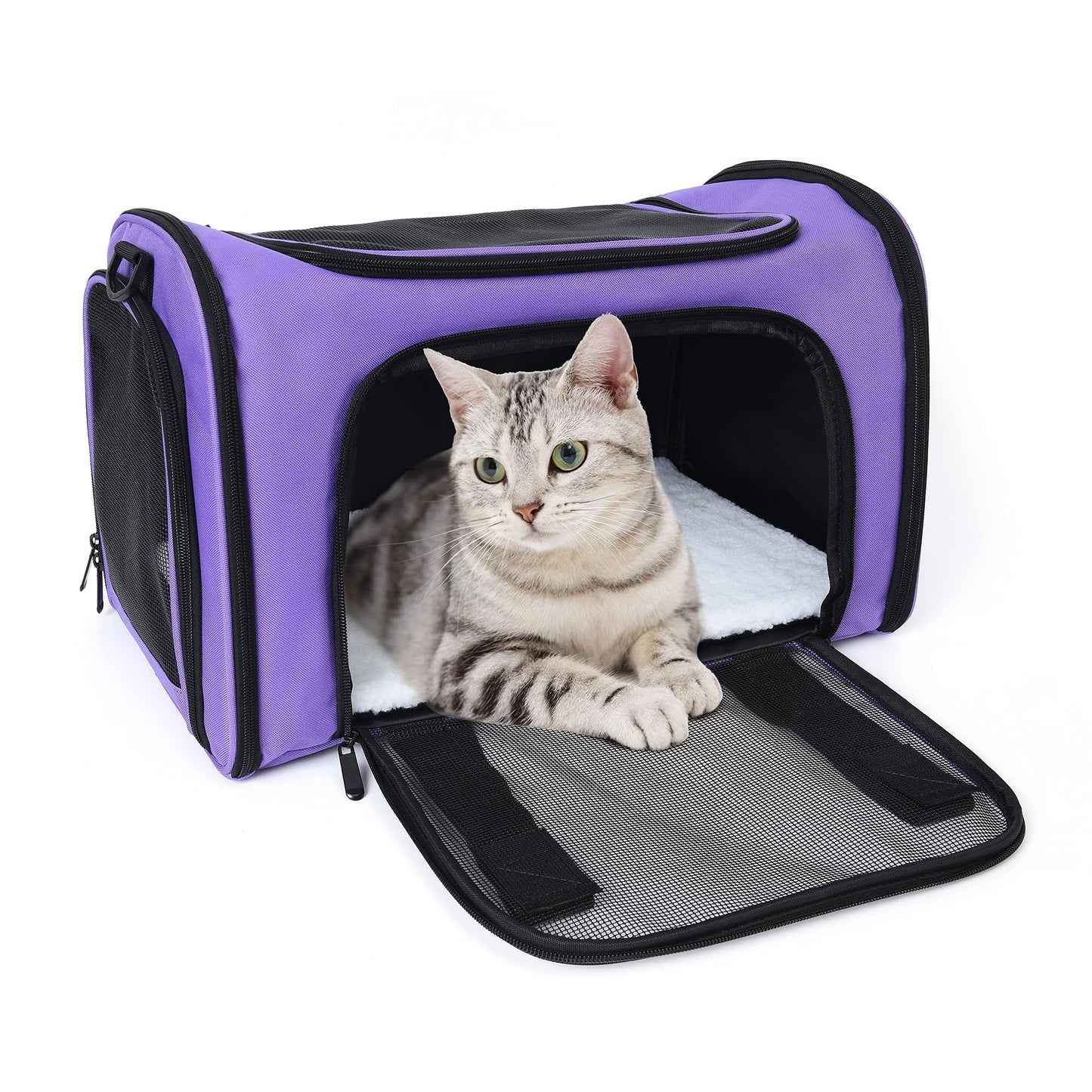 Mile High Life | Outdoor Travel Pet Carrier | Kitty Puppy Cat Carriers | Collapsible Dog Carrier for Small Medium Dogs | Cat Crates w Breathable Mesh with Soft-Sided