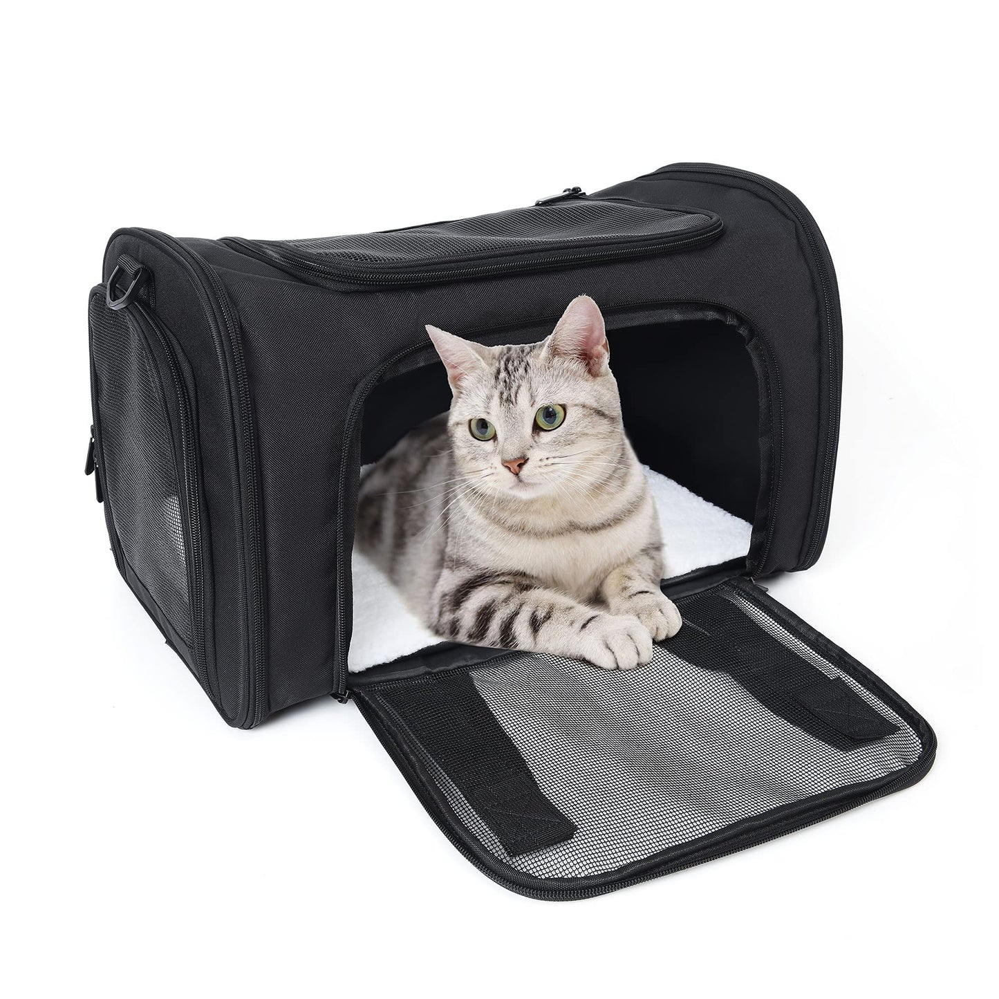 Mile High Life | Outdoor Travel Pet Carrier | Kitty Puppy Cat Carriers | Collapsible Dog Carrier for Small Medium Dogs | Cat Crates w Breathable Mesh with Soft-Sided