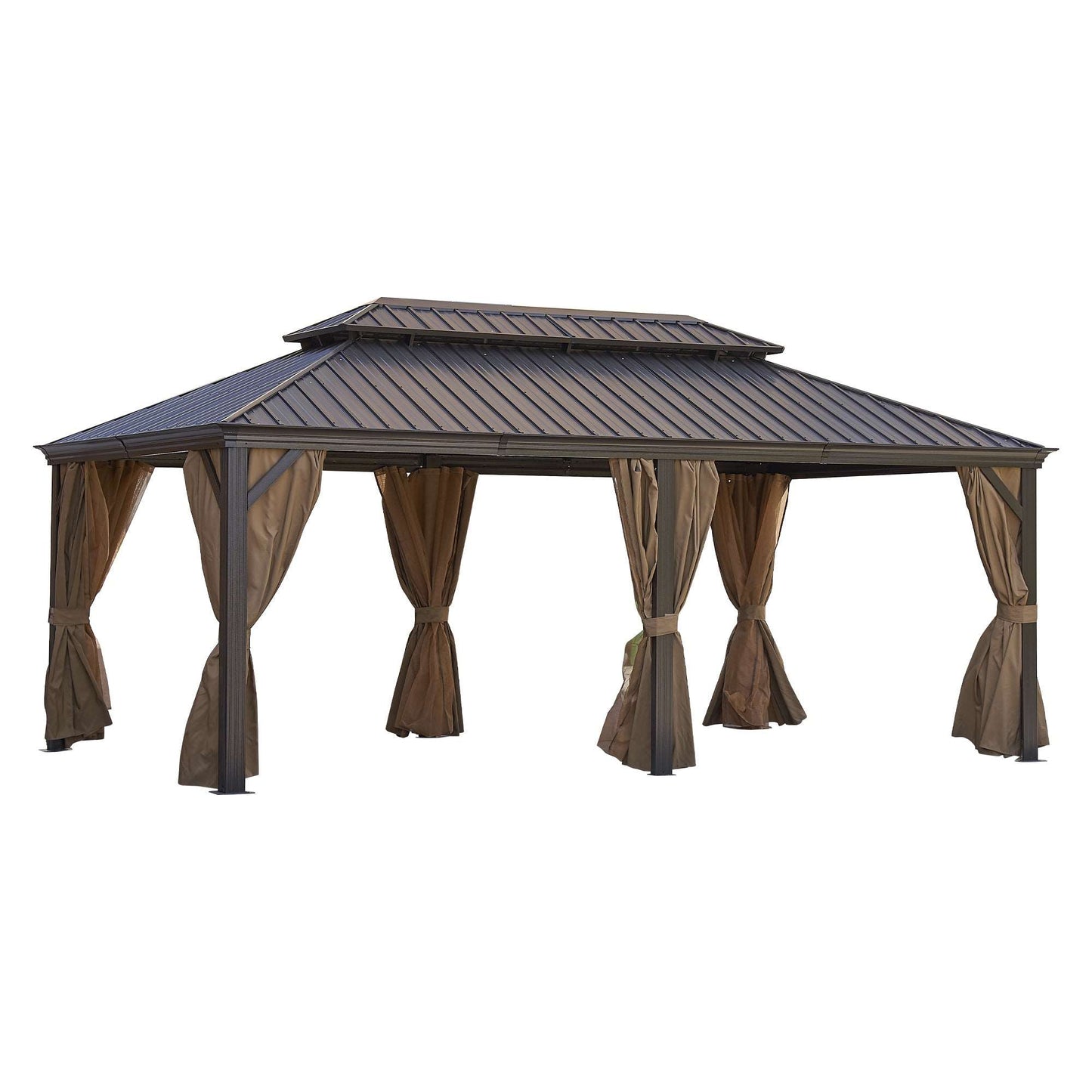 12*20FT patic gazebo,alu gazebo with steel canopy,Outdoor Permanent Hardtop Gazebo Canopy for Patio, Garden, Backyard