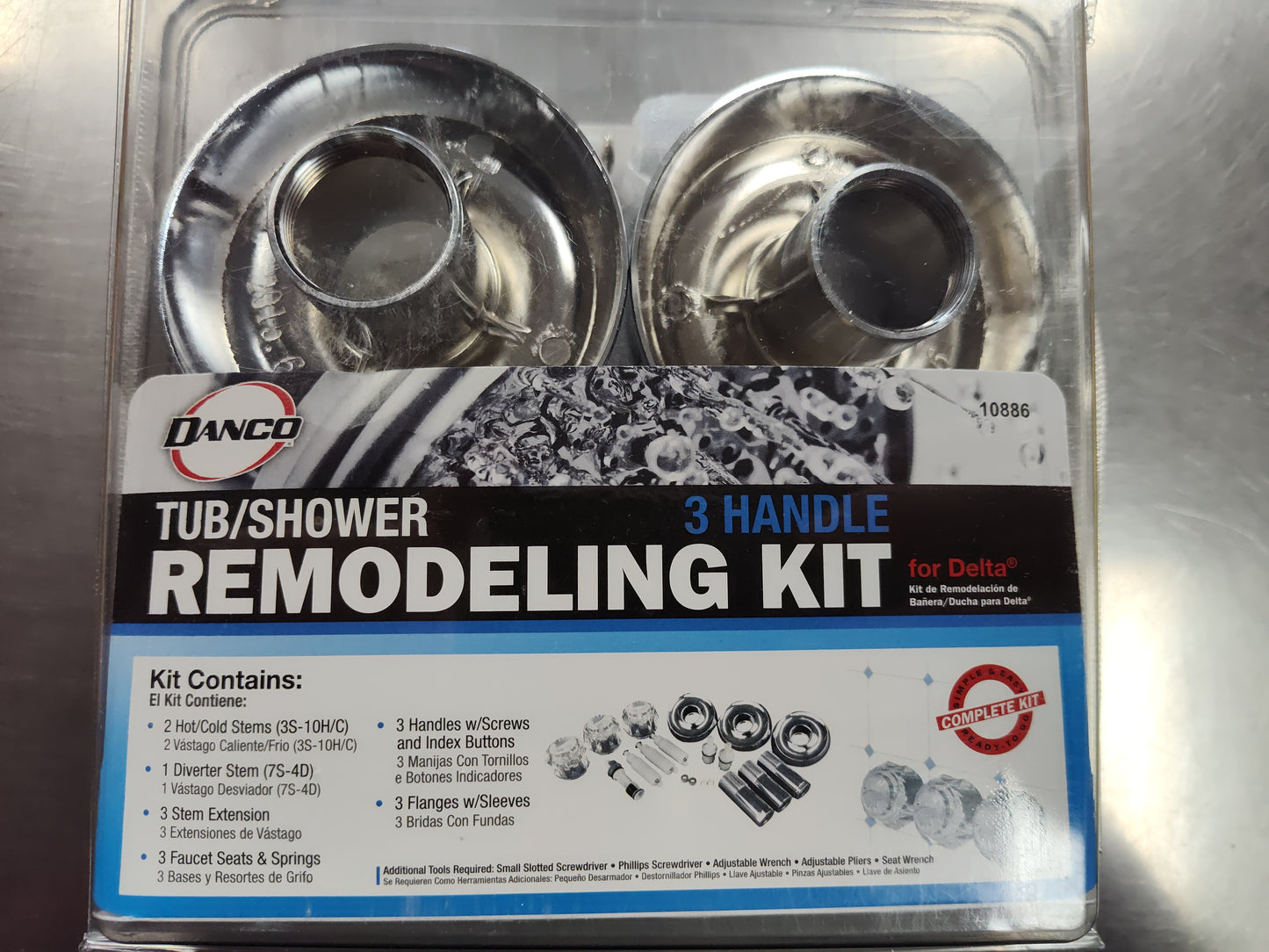 Danco 10886 Tub/Shower 3-Handle Remodeling Kit for Delta in Chrome