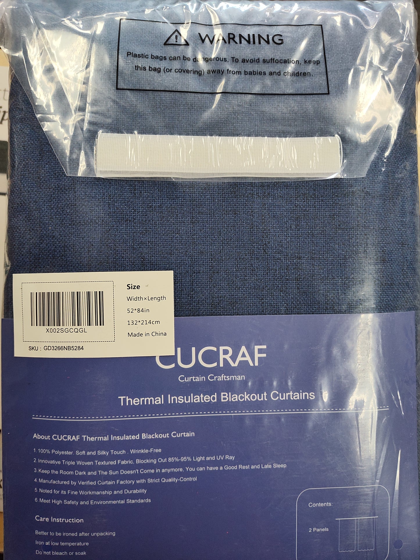 CUCRAF Blackout Room Darkening Grommet Window Curtains for Bedroom,Light Blocking Drapes for Living Room 84 inch Length, 2 Packs of 2 Panels EACH (52 x 84 Inch, Navy Blue)