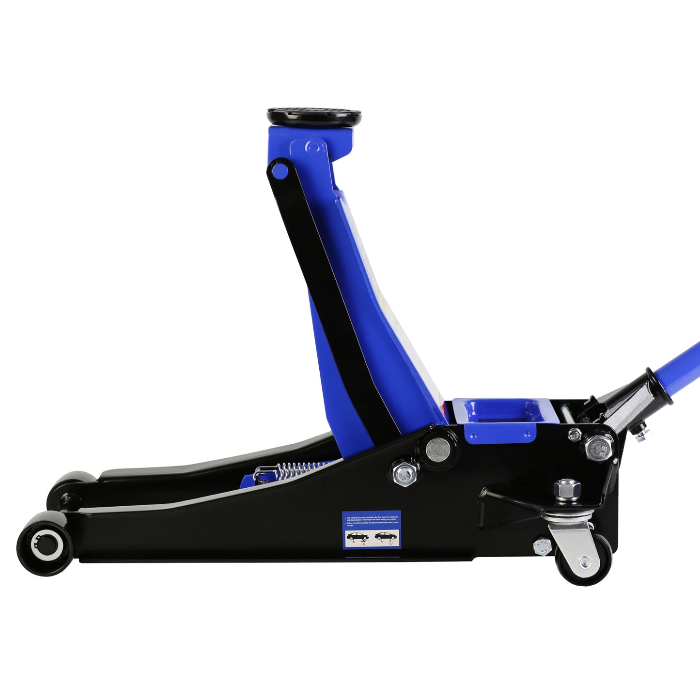 Hydraulic Low Profile and Steel Racing Floor Jack 3 Ton (6600 lb) Capacity, with Dual Piston Quick Lift Pump, Blue Lifting range 3.3"-18.5"