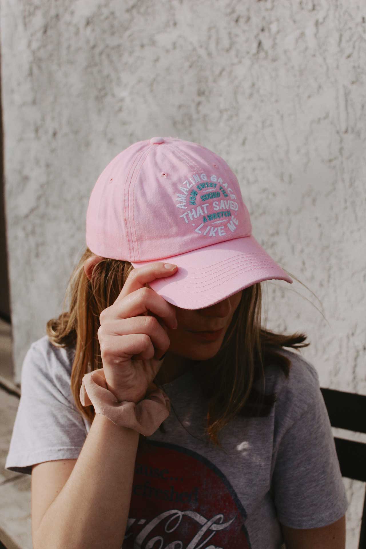 "Discover the hat that expresses your unique personality and style." Hat - Pink - "Amazing Grace"
