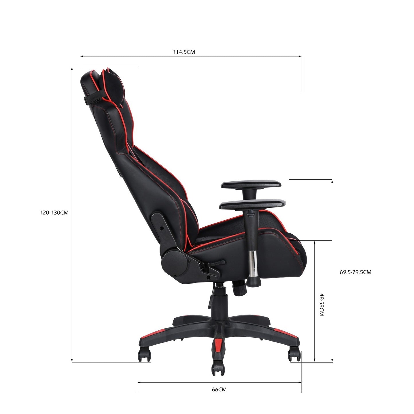 Gaming Chair Racing Office Ergonomic Computer PC Adjustable Swivel Chair with Fully Reclining Back in Red LeatherSoft