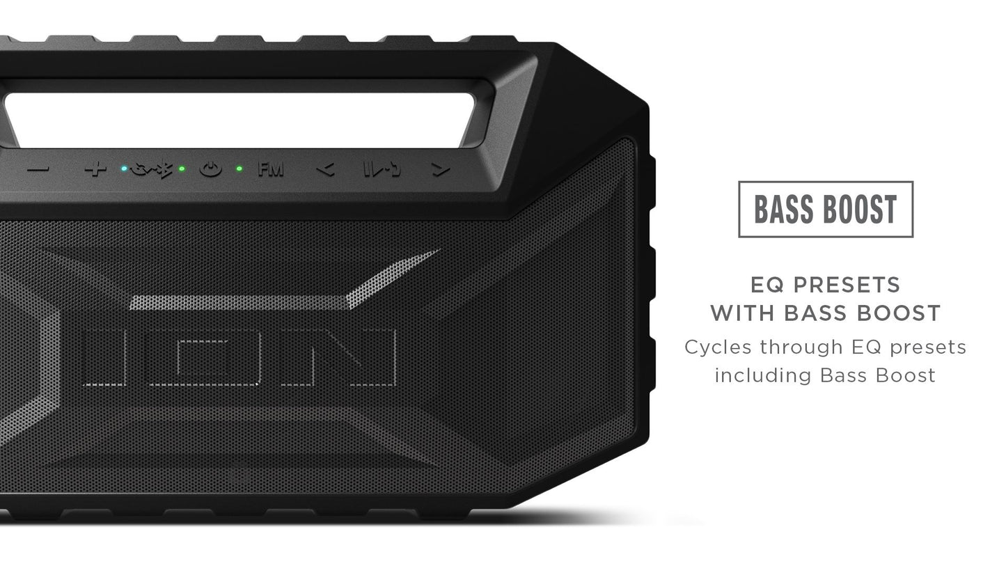 Aqua Boom Max WATERPROOF/MUDPROOF/SANDPROOF STEREO BOOMBOX WITH FM