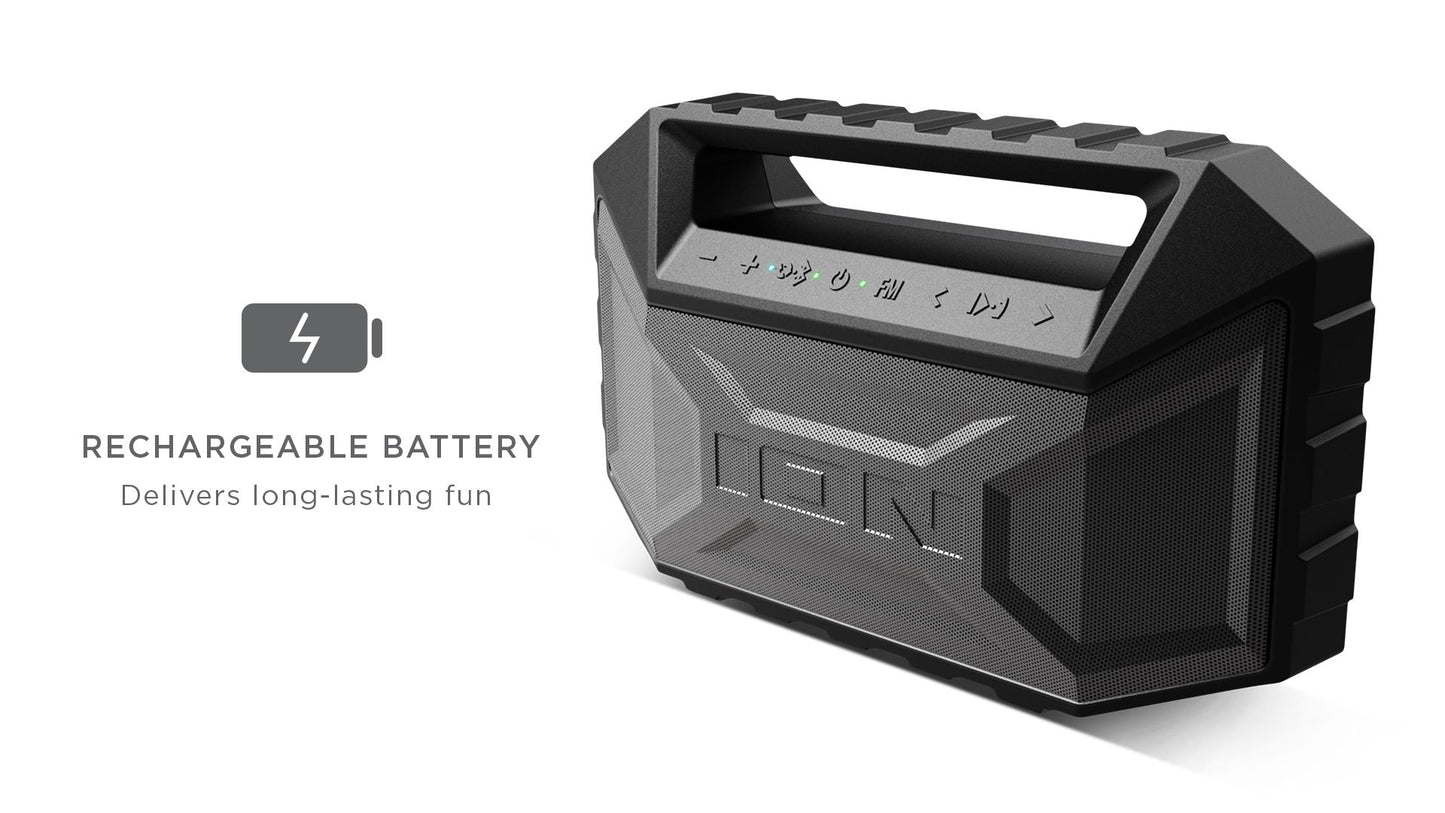 Aqua Boom Max WATERPROOF/MUDPROOF/SANDPROOF STEREO BOOMBOX WITH FM