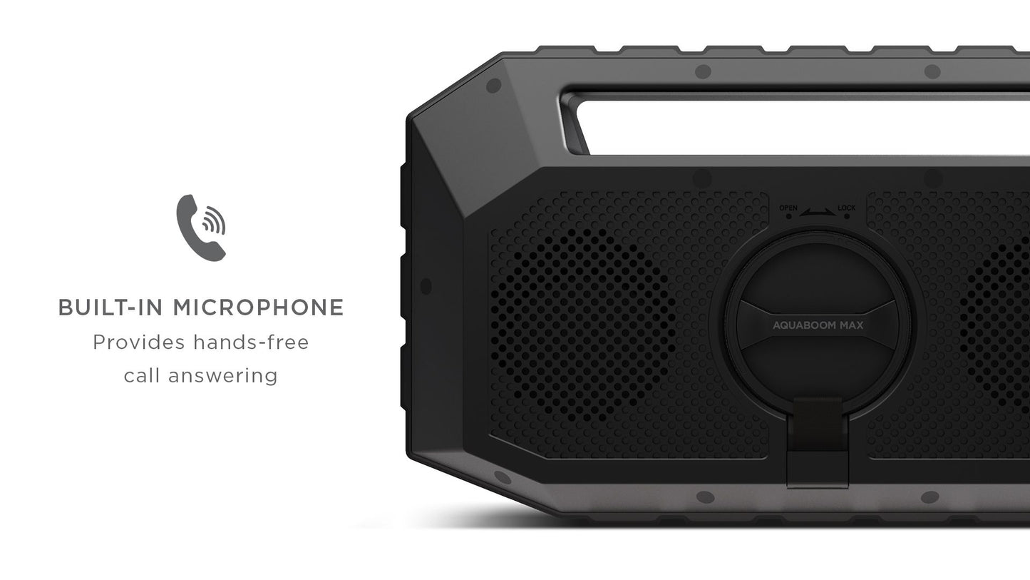 Aqua Boom Max WATERPROOF/MUDPROOF/SANDPROOF STEREO BOOMBOX WITH FM