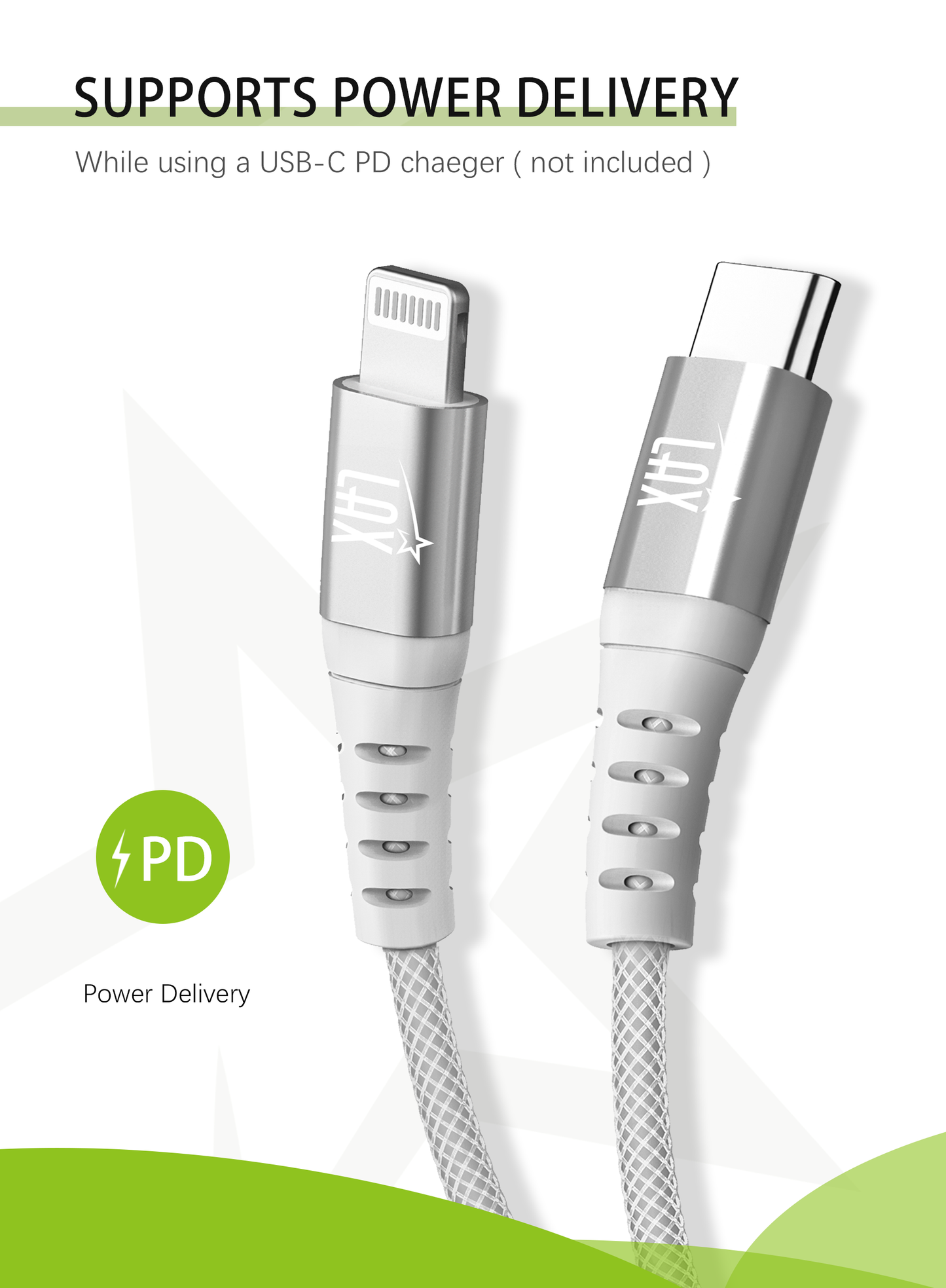 Apple MFi Certified Lightning to USB-C Cable (10ft)