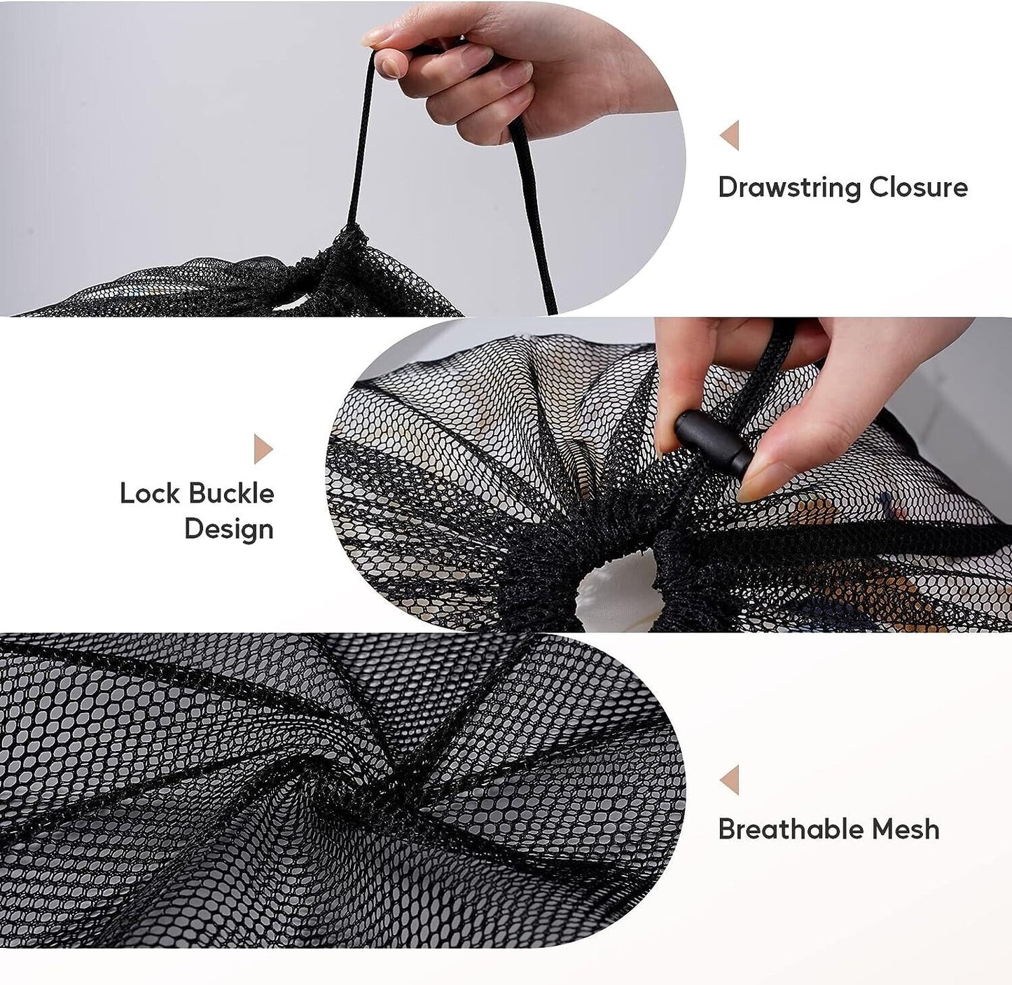 BRAND NEW-Armor Large Black Mesh Bag W/Drawstring & Slide Locks Approx-23" x 35"(43- Bags)